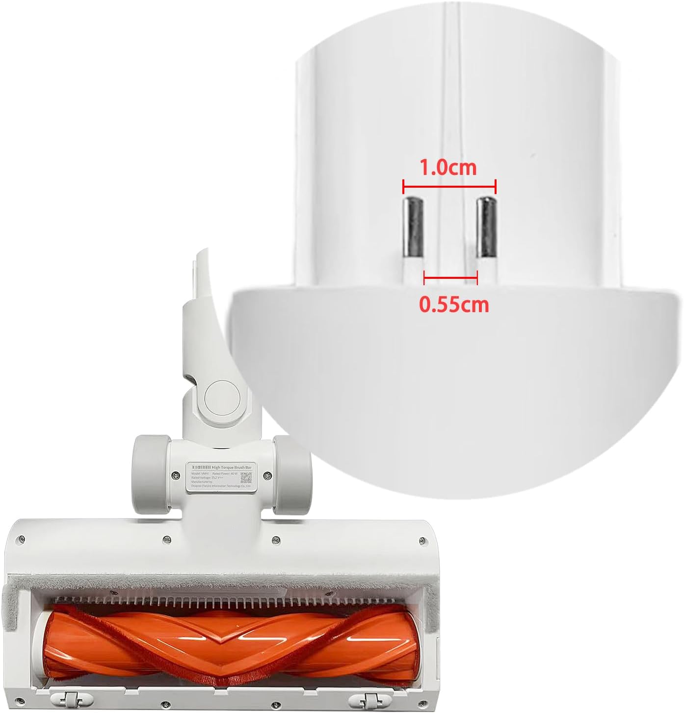 Vacuum Cleaner Ground Brush Head VMH1 Compatible with XiaoMi G9/G10/1S Mijia Handheld Wireless Dust Collector Roller Spare Parts Handheld Wireless Accessory (Orange)