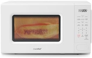 COMFEE CMO-C20M1WH Retro Microwave with 11 power levels, Fast Multi-stage Cooking, Turntable Reset Function Kitchen Timer, Speedy Cooking， Weight/Time Defrost, Memory function, Children Lock, 700W