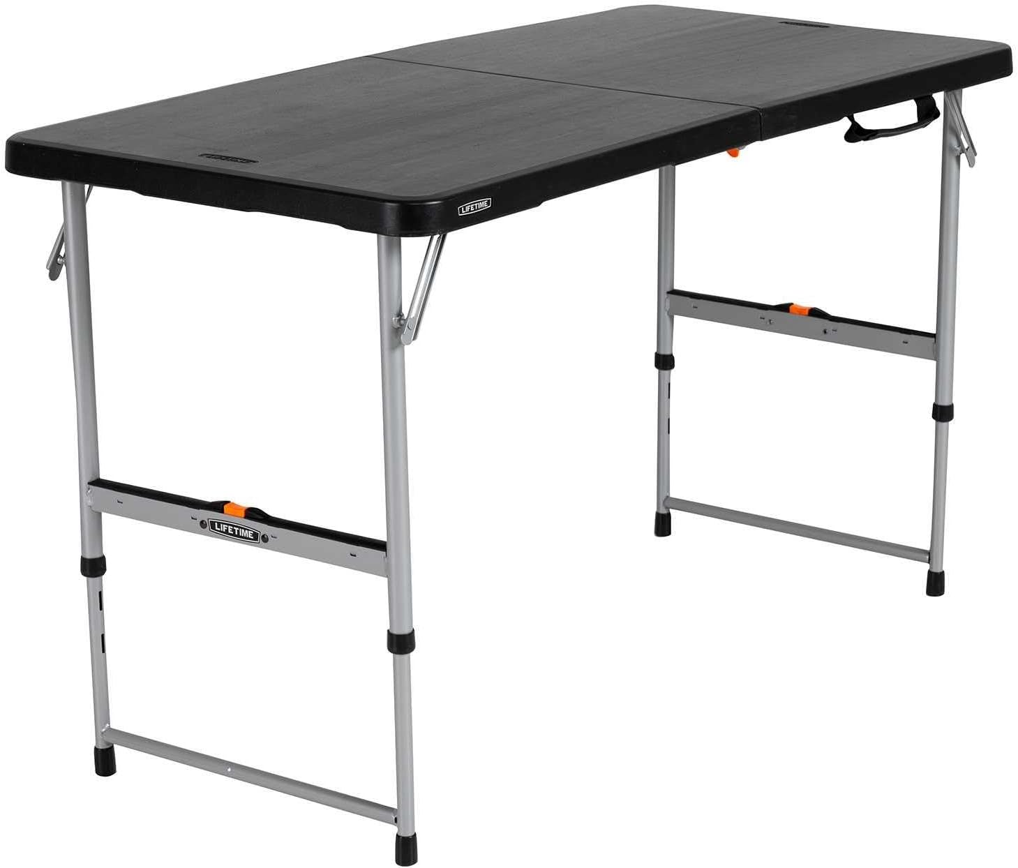 Lifetime Fold-in-Half Adjustable Folding Table, 4-Foot