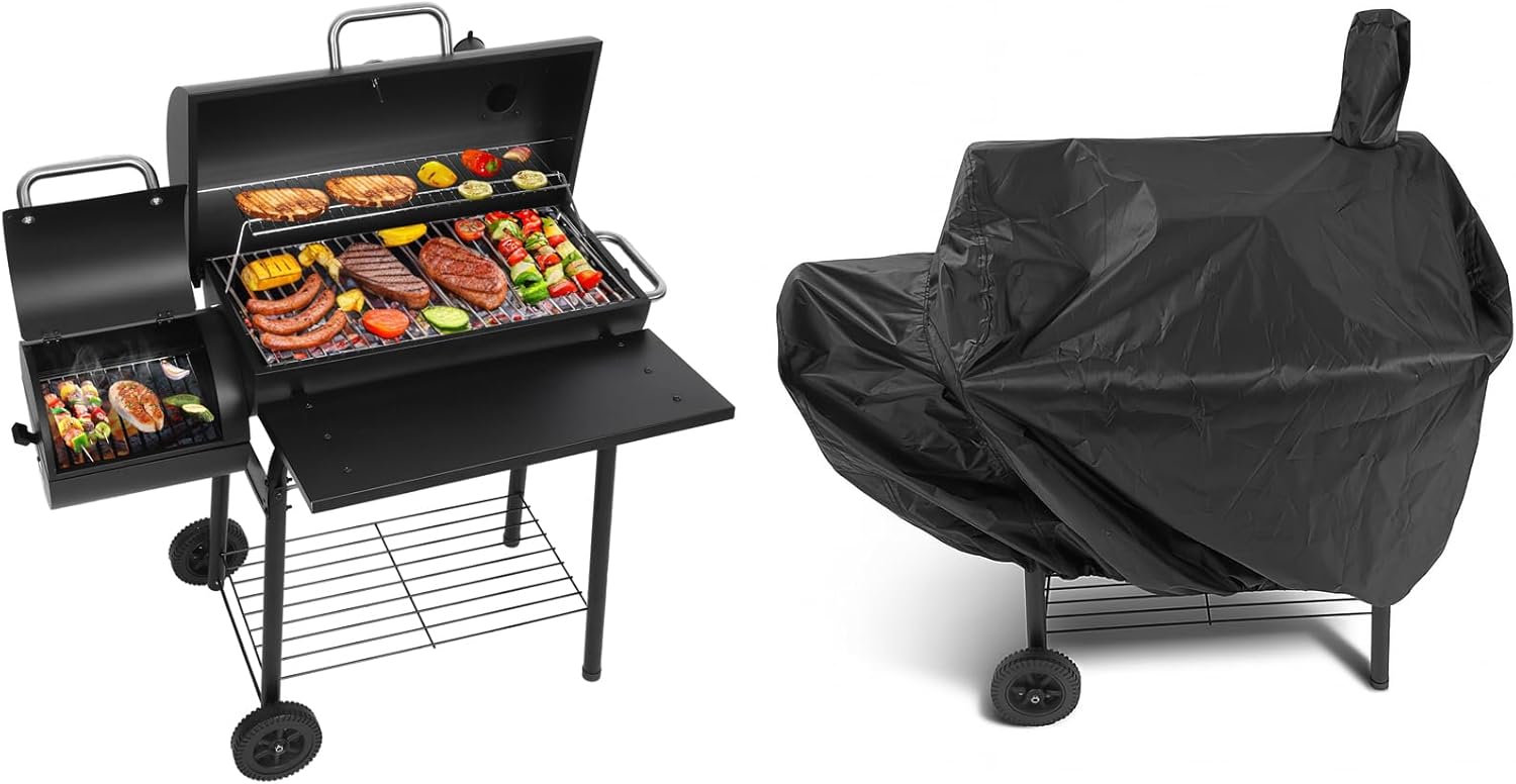 Realcook Charcoal Grill Offset Smokers with Cover