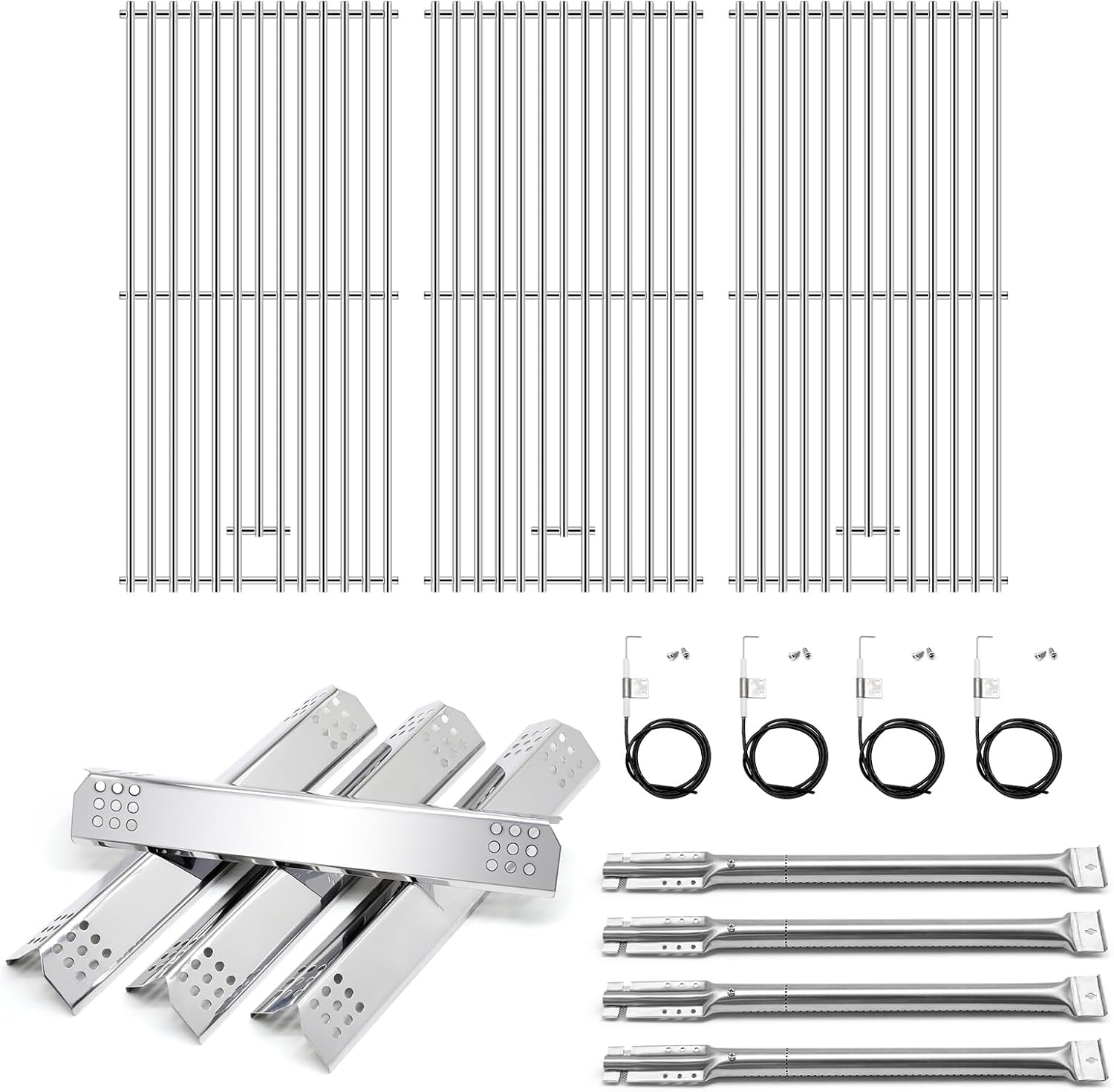 Adviace Grill Replacement Parts for Kitchenaid 720-0954 720-0733A 720-0733, Replacement for Kitchenaid Grill Grates 720-0954 & Heat Plates & Grill Burners & Igniters