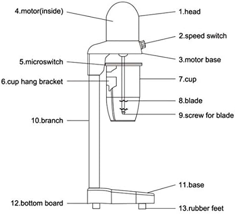Electric Milkshake Maker, 110V 560W Commercial Stainless Steel Drink Mixer Machine Smoothie Malt Blender with 2 Speed Adjustable (560W)