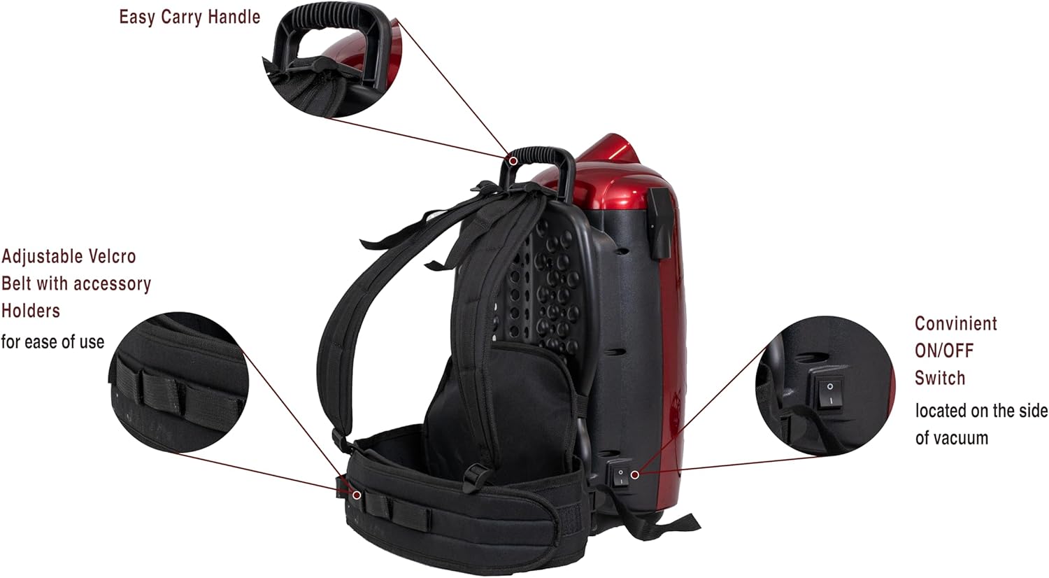 Atrix Jet Red HEPA Backpack Vacuum
