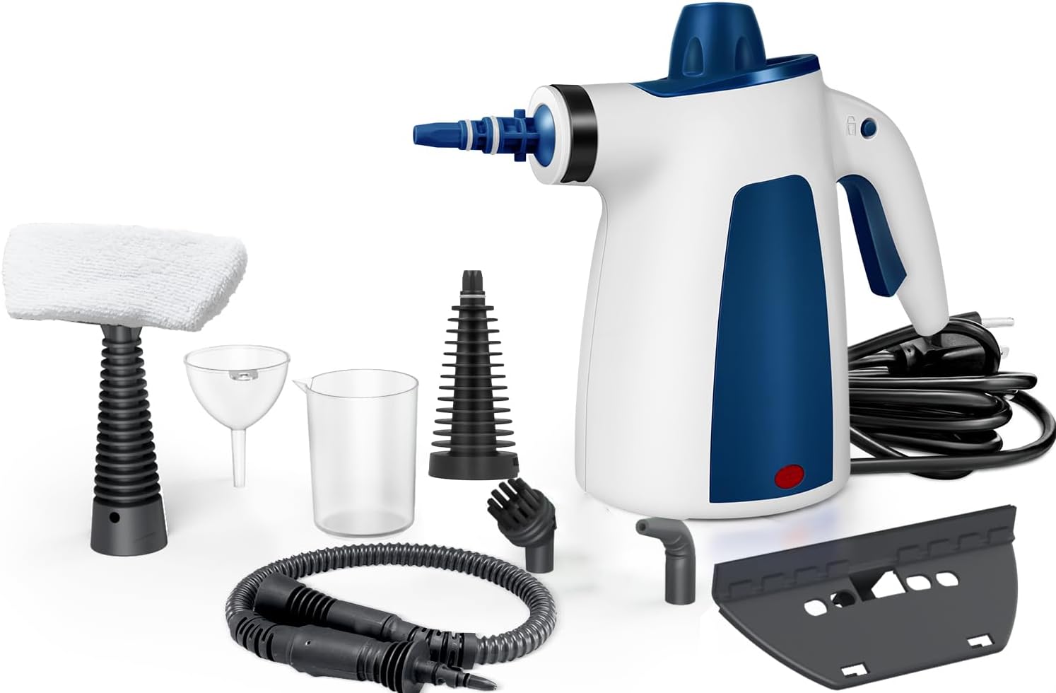 1050W Pressurized Handheld Multi-Surface Steam Cleaner, Steam Cleaner for Home with Safety Lock and 9 pcs Accessories, Natural Steamer for Cleaning Grout, Couch, Furniture, Upholstery, Floor and Car