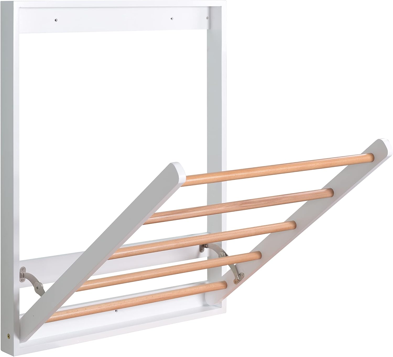 Wall Mounted Clothes Drying Rack for Laundry, Foldable Wooden Clothing Dryer Racks Indoor Use