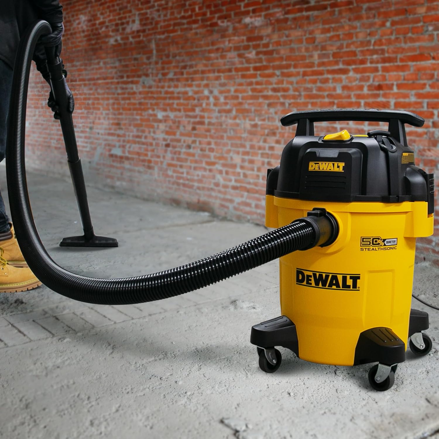 DEWALT 6 Gallon STEALTHSONIC Shop Vacuum Wet and Dry DXV06PL-QT, Ultra Quiet 4 Peak HP Wet Dry Vac for Jobsite & Workshop