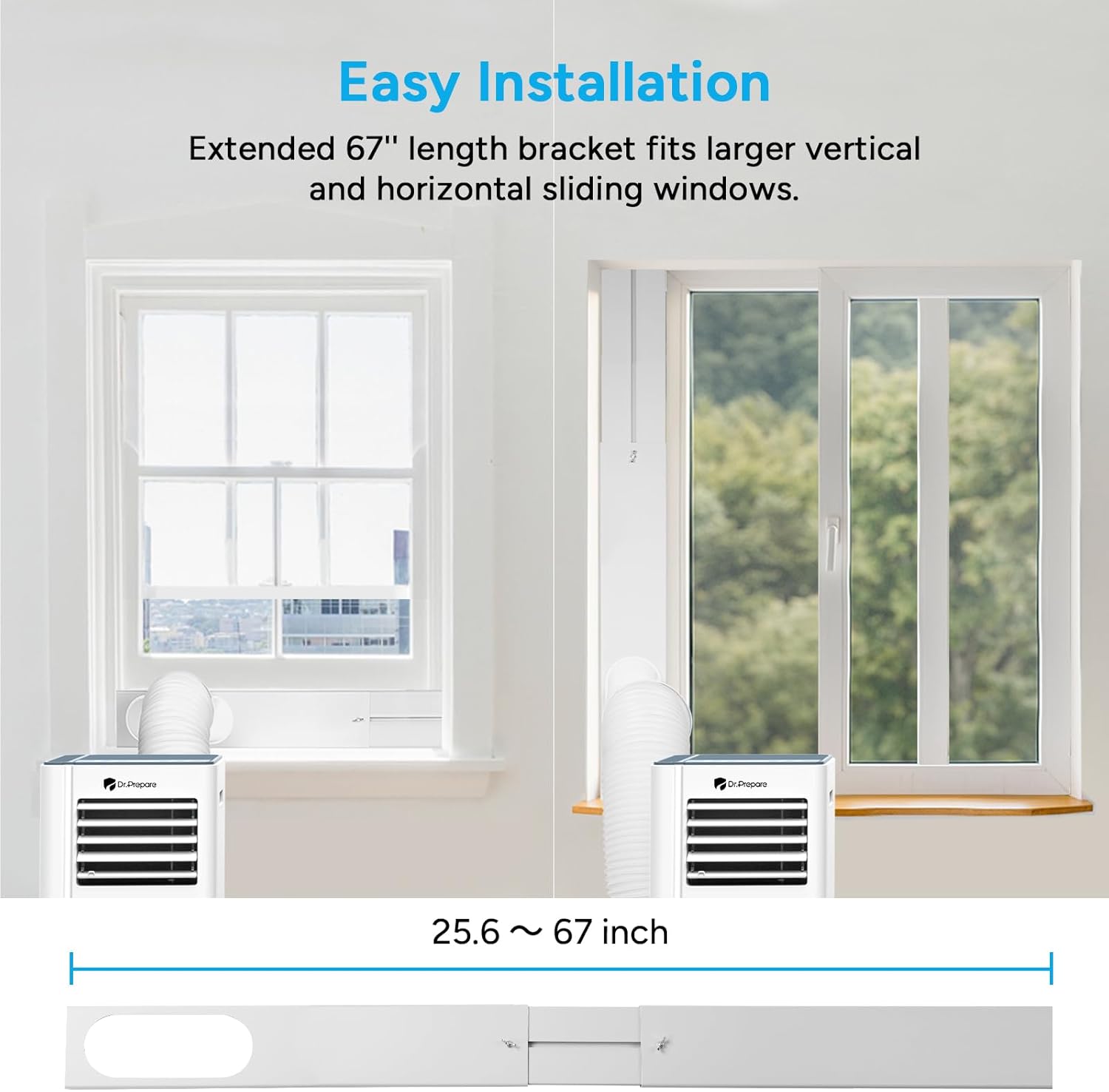 DR.PREPARE 8000 BTU Portable Air Conditioners, Cools Room Up to 350 sq. ft, 4 Modes AC Unit with Fast Cooling, Remote Control, 24H Times, Sleep Mode, Portable for Bedroom, Home, Office