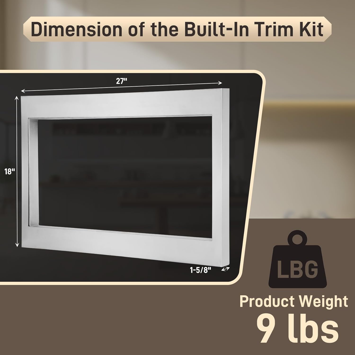 GMTK2768AF Microwave Trim Kit in Stainless Steel Compatible with Frigidaire Gallery Built-in Microwave Model GMBS3068AF, 27 Inch Trim Kit Certified by UL & cUL for a Stylish Built-in Look