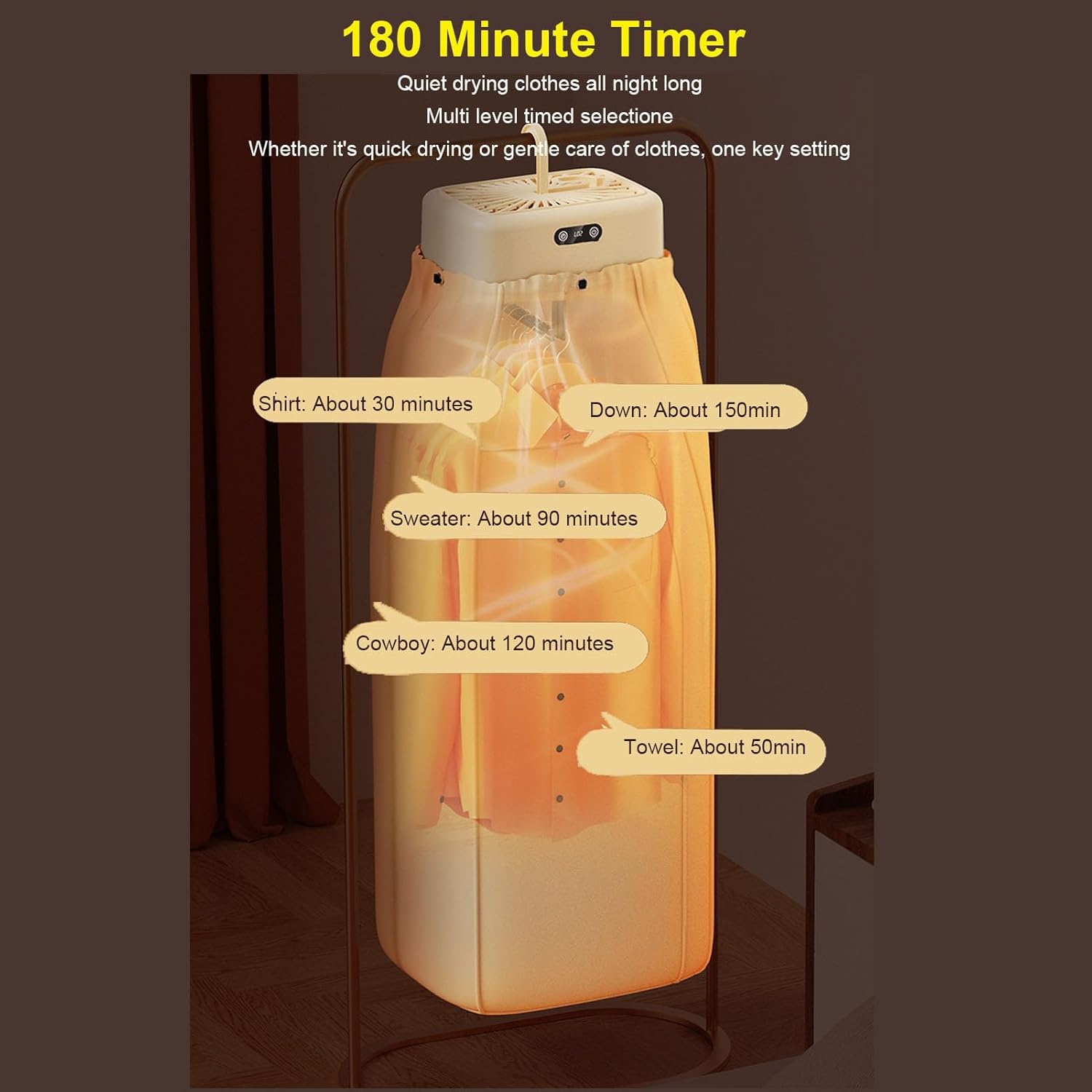 Fafeicy Portable Clothes Dryer 600W Fast Drying Foldable Compact Laundry Machine for Apartment Travel Use