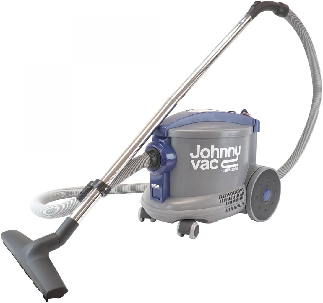 Johnny Vac Commercial Canister Vacuum - On-Board Tools - Paper Bag - Grey & Yellow
