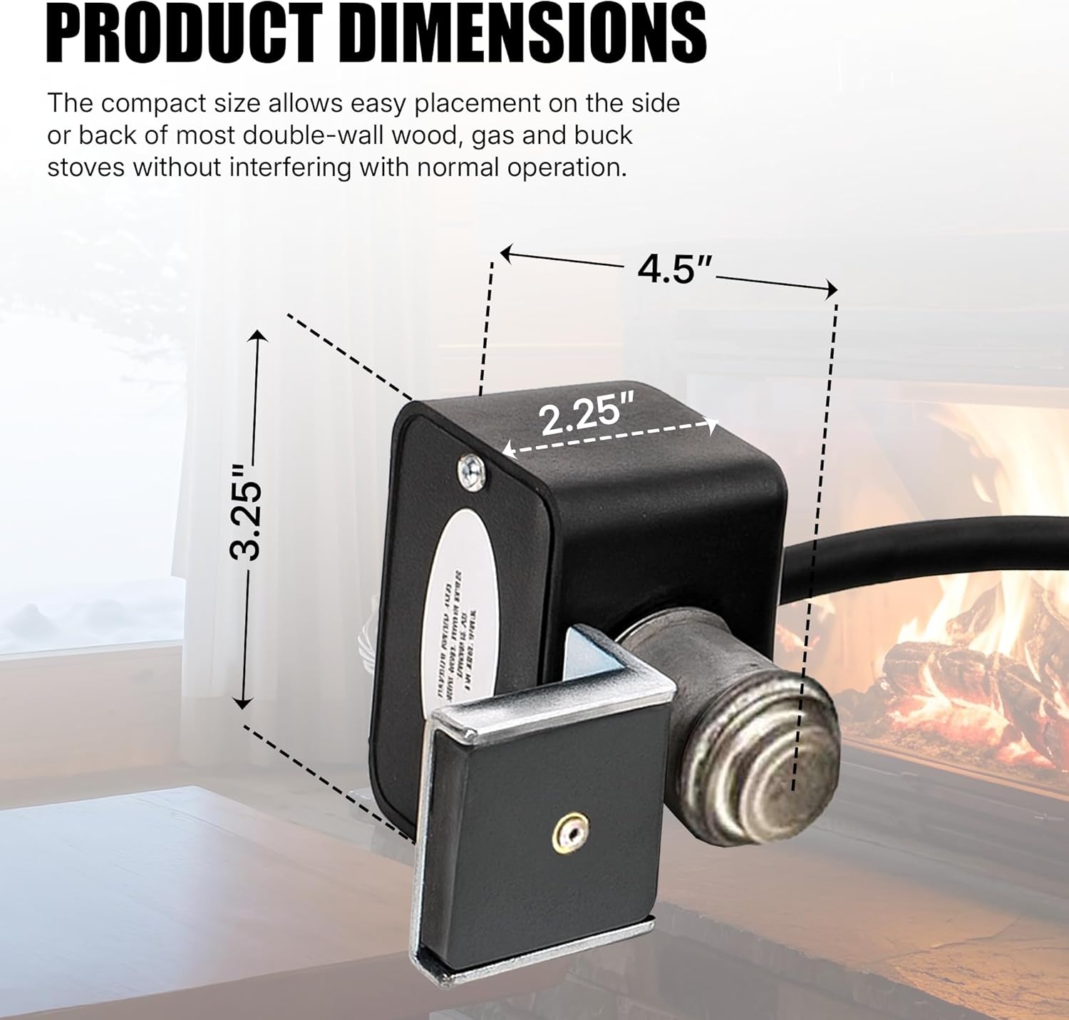 SS-1 Stovestat Wood Stove Thermostat | Magnetic Fireplace Fan Switch for Double Wall Stoves | Automatic Heat Sensor | Heating Appliance Thermostat | Blower Control for Gas Fireplace & Buck Stove