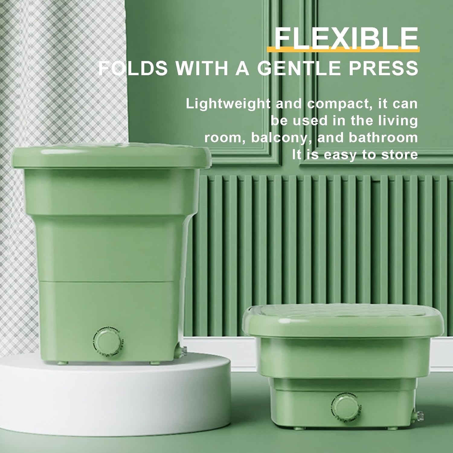 Portable Folding Washing Machine with Drain Basket, 11L Capacity can be Used for Home, Travel, Apartment, Camping, RV, Cleaning Baby Clothes, Underwear, Socks (Color : Pink)