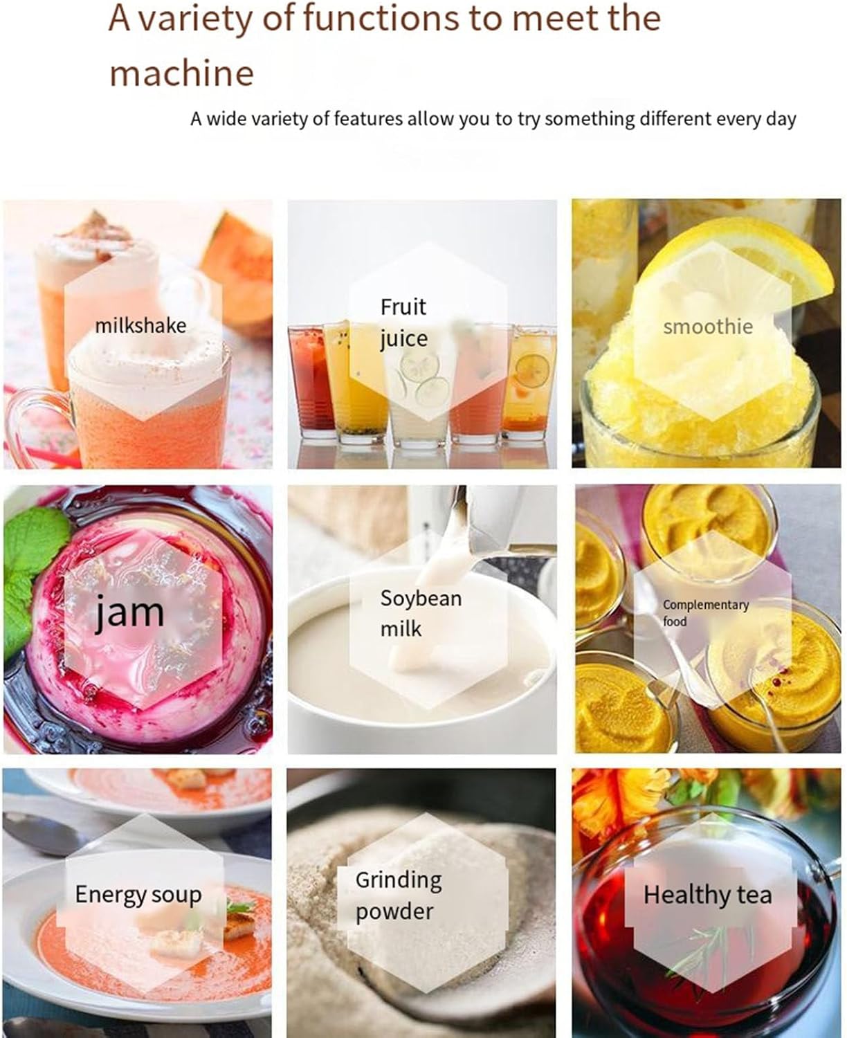 Smoothie Machine Blender 1800W 1.5L Digital Display with Soundproof Cover Independent Cup Lid Crushing Smoothie Machine,Black