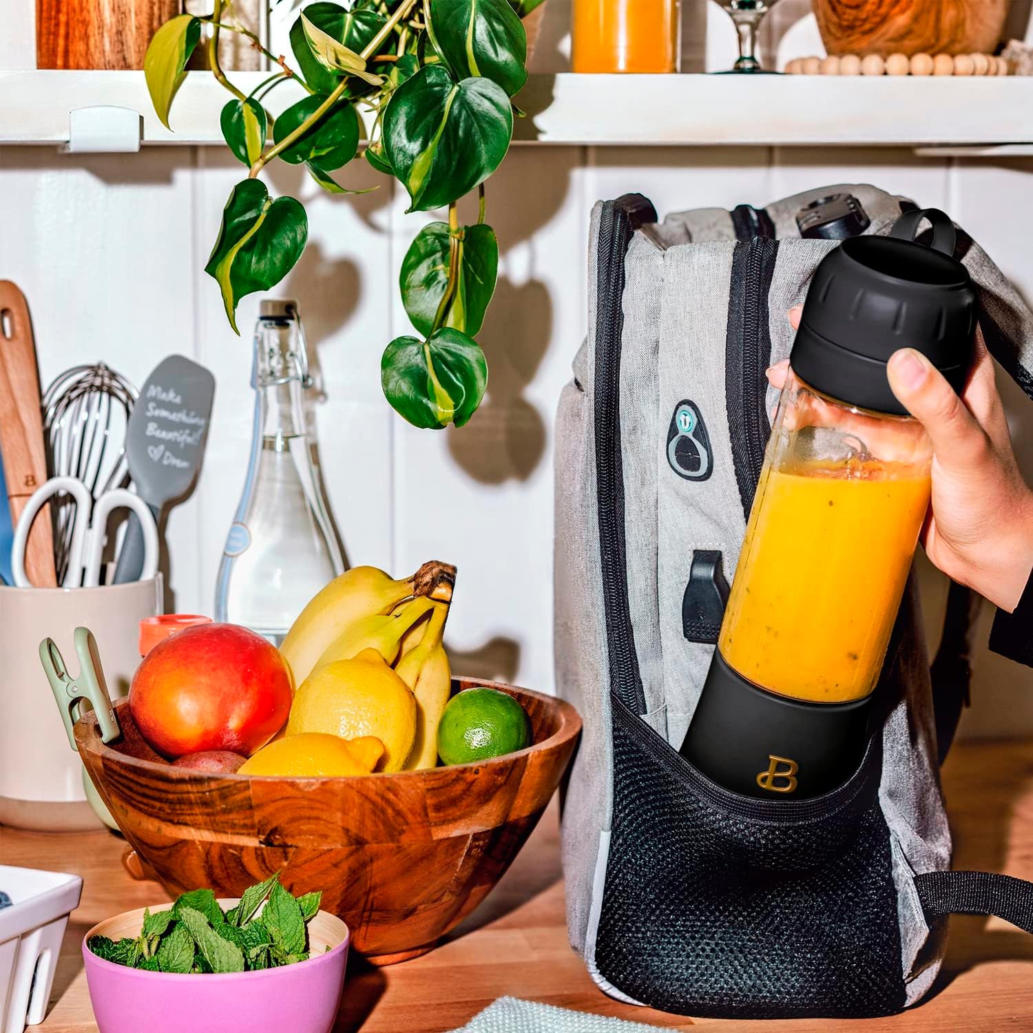 Beautiful Portable Blender,by Drew Barrymore, 70 Watts, 18.5 OZ (Black Sesame)