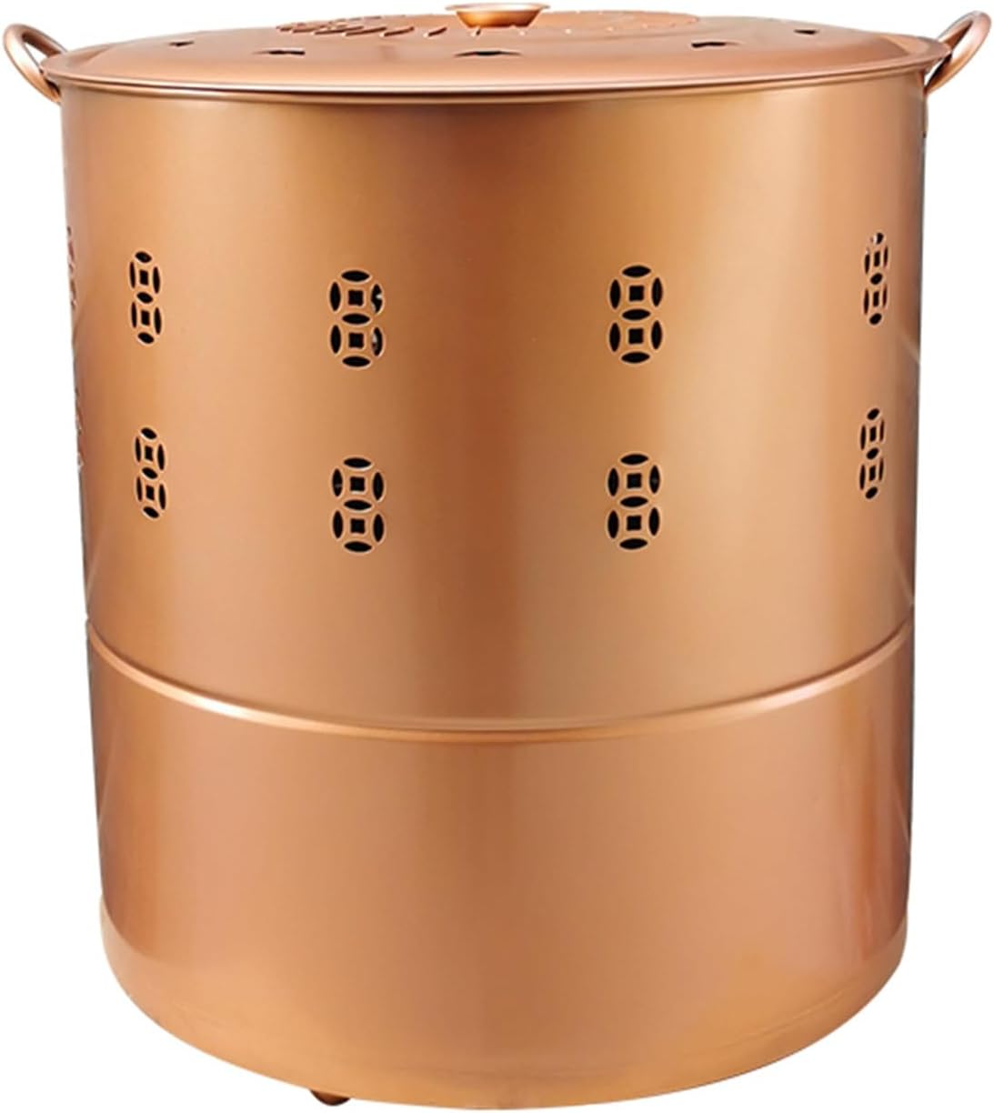 Burn Barrel Stainless Steel Fire Pit Paper Burner Yard Waste Incinerator Burn Barrels for Outside for Burning Trash Burn Cage for Garden Paper Leaf Trash Wood Backyard Bonfire.(BronzeG-Medium-40x40CM/