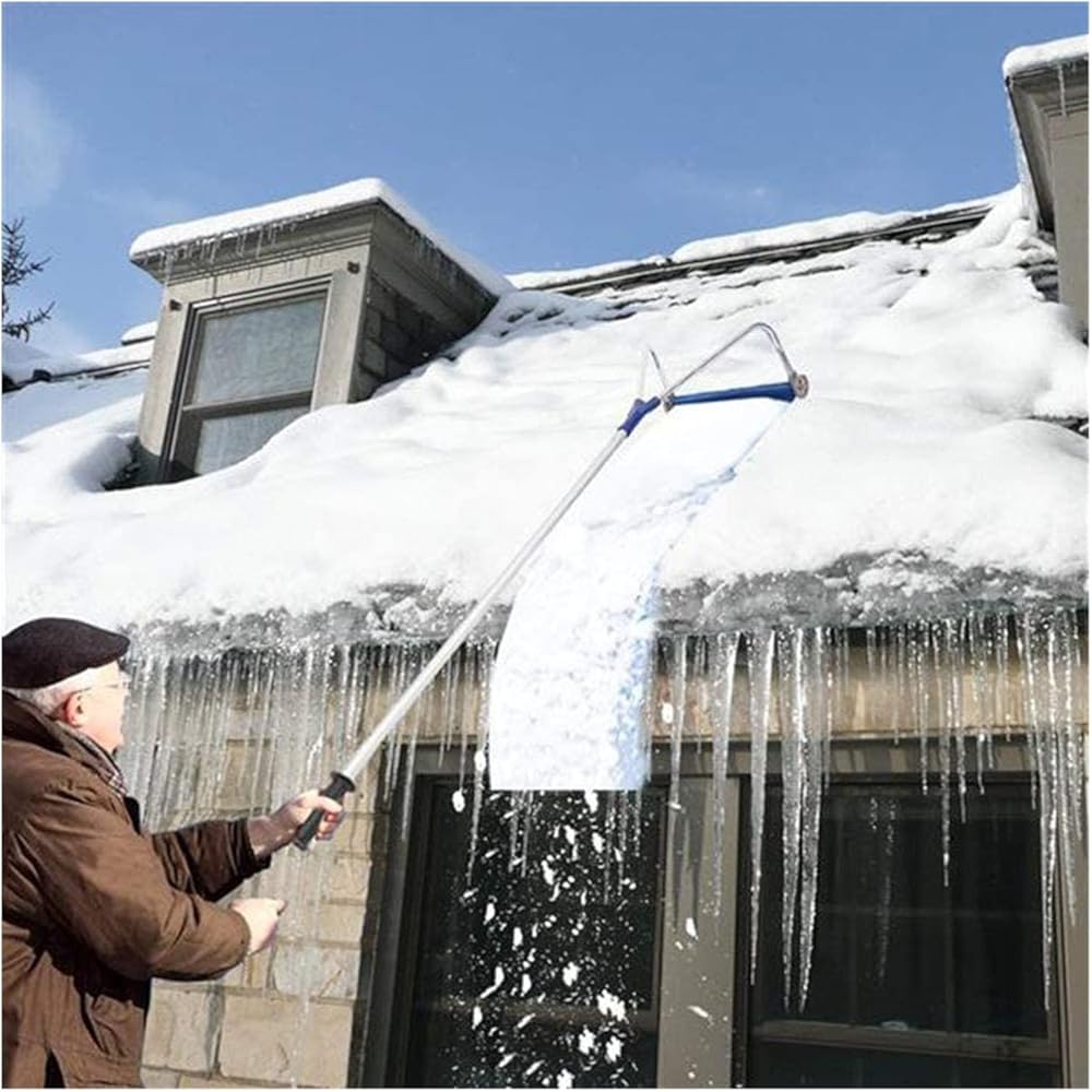 Snow Rake 21 FT Roof Rake Snow Remover, Roof Snow Shovel with Adjustable Telescopic Handle, Snow Rake for House Roof