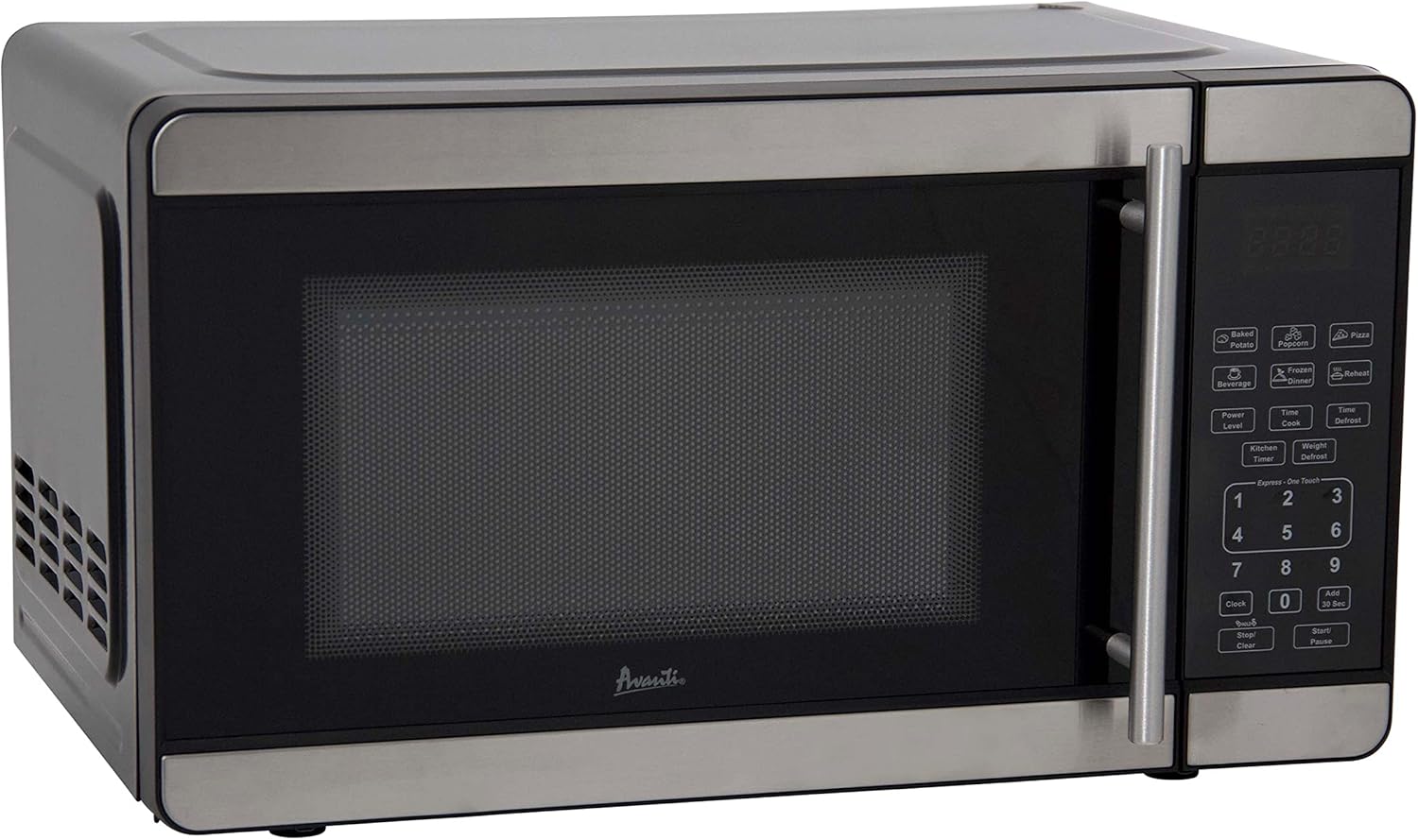 Avanti Microwave Oven 700-Watts Compact with 6 Pre Cooking Settings, Speed Defrost, Electronic Control Panel and Glass Turntable, 0.7-Cu.Ft., Metallic
