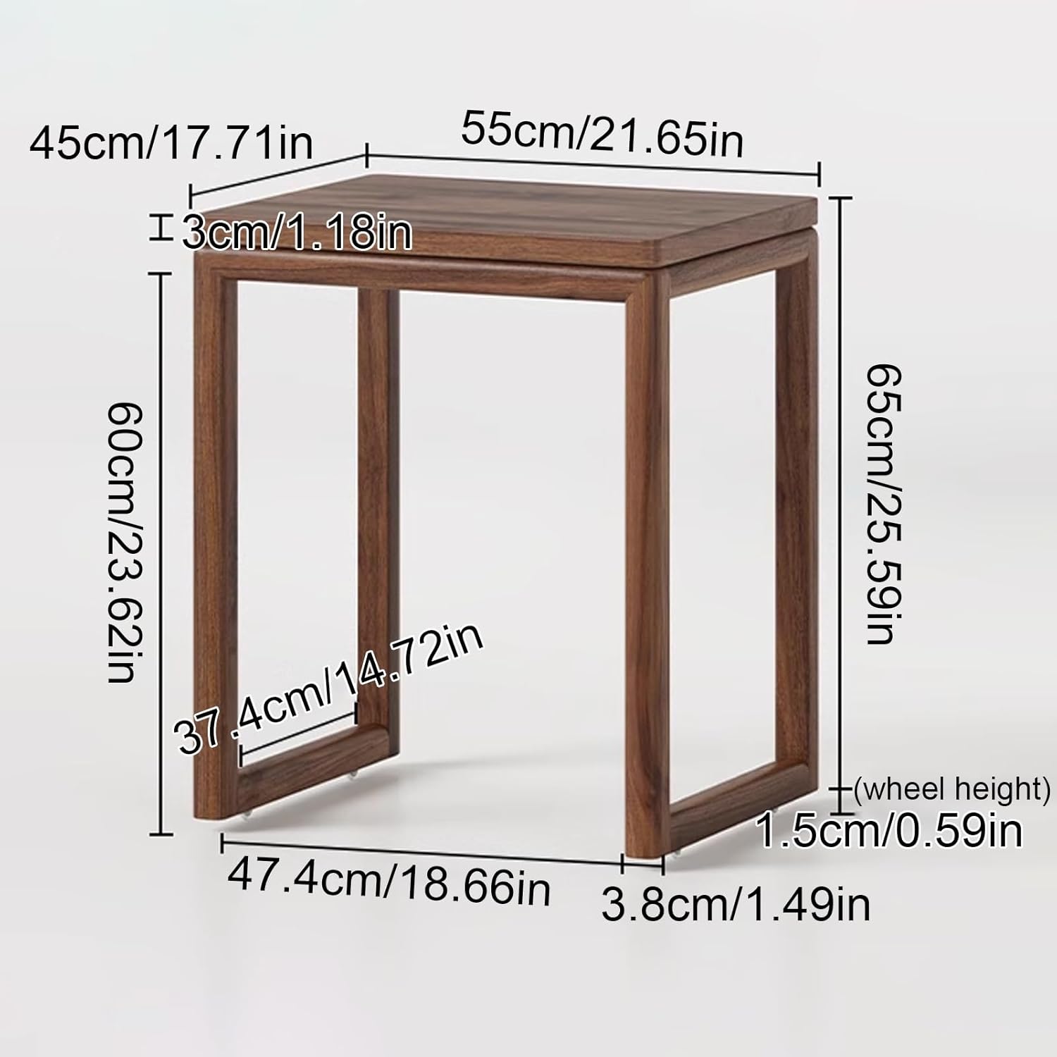 Robot Vacuum Storage Side Table End Table Cabinet Solid Wood Sweeping Robot Storage Cabinet Push-Pull Roller Design for Living Room Kitchen Hallway(Natural)