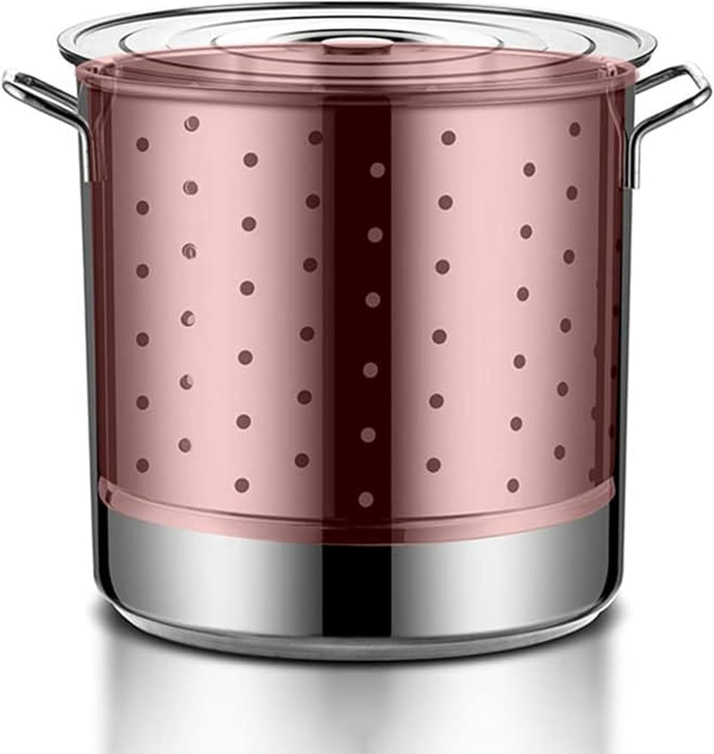 Stockpot with Strainer Basket and Lid - 27QT/45QT/63QT Large Crawfish Seafood Boil Pot Stainless Steel Deep Turkey Fryer Pot Soup Bucket for Outdoor Commercial,（63Qt）