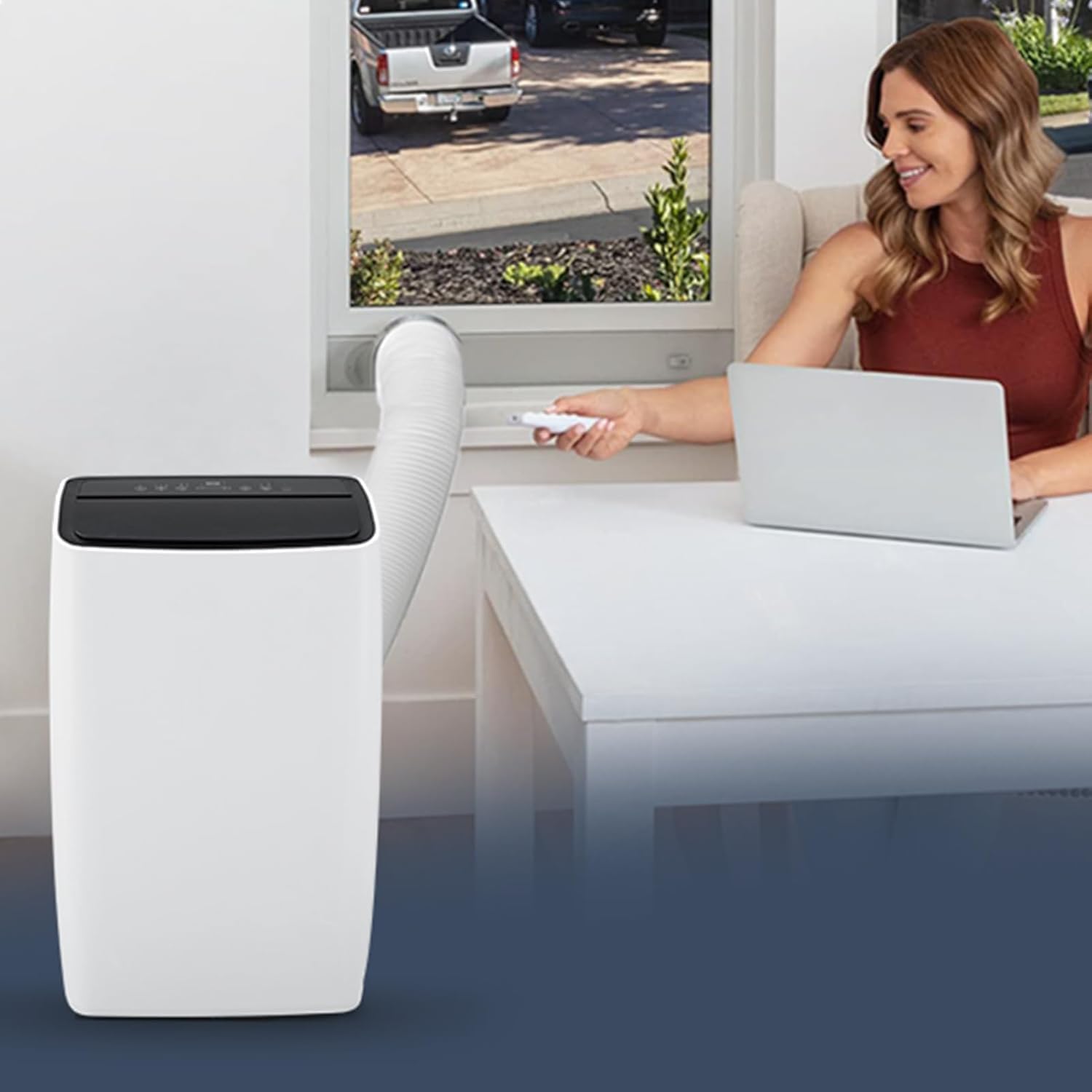 Portable Air Conditioner with Cooling, Dehumidifier and Fan Functions, 12000 BTU Standing Cooling, Cools Up to 600 Sq. Ft., LED Display, Remote Control and Window Venting Kit Included