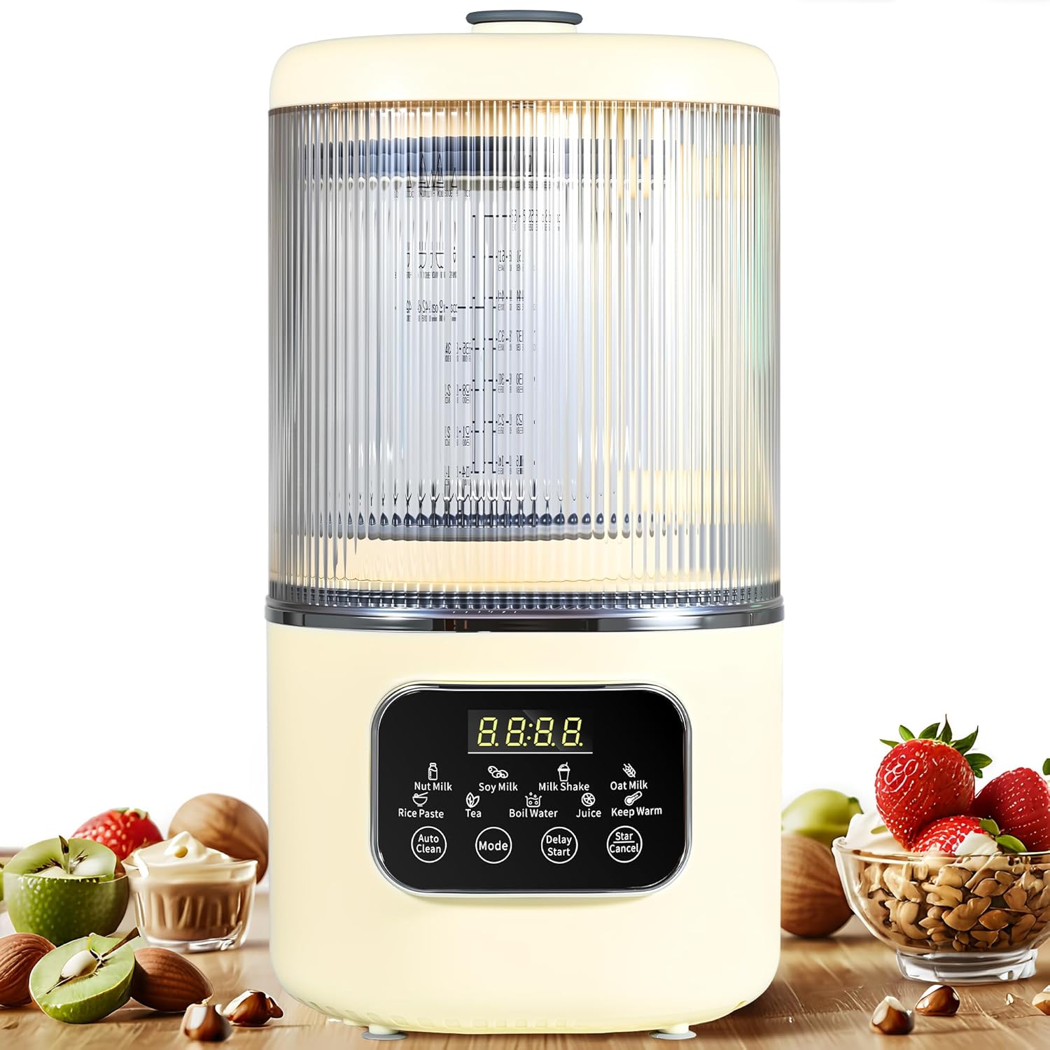 55oz Almond Milk Maker, Oat Soy Milk Maker Machine, Automatic Countertop Blender, Keep Warm, Delay Start, Nut Milk and Rice Paste Making, Automatic Cleaning