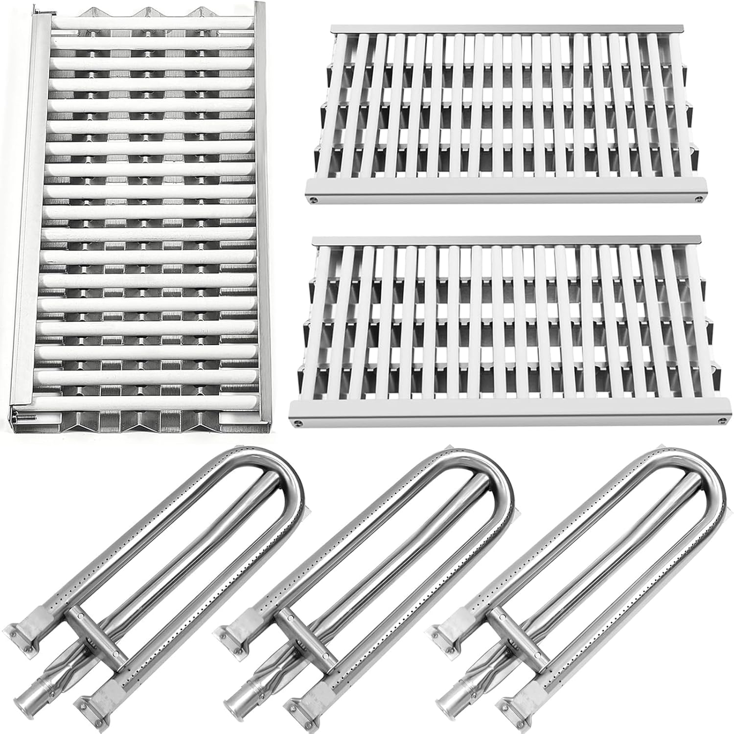 Ceramic Rods Burners Tube Grill Replacement Parts for DCS 27 Series, 27DBQ, 27DSBQ, BGA36-BQAR, BGA36-BQARL, 30/36/48 Inch Grill Models, 3 Radiant Grill Trays with Ceramic Rods Burners for DCS Grill