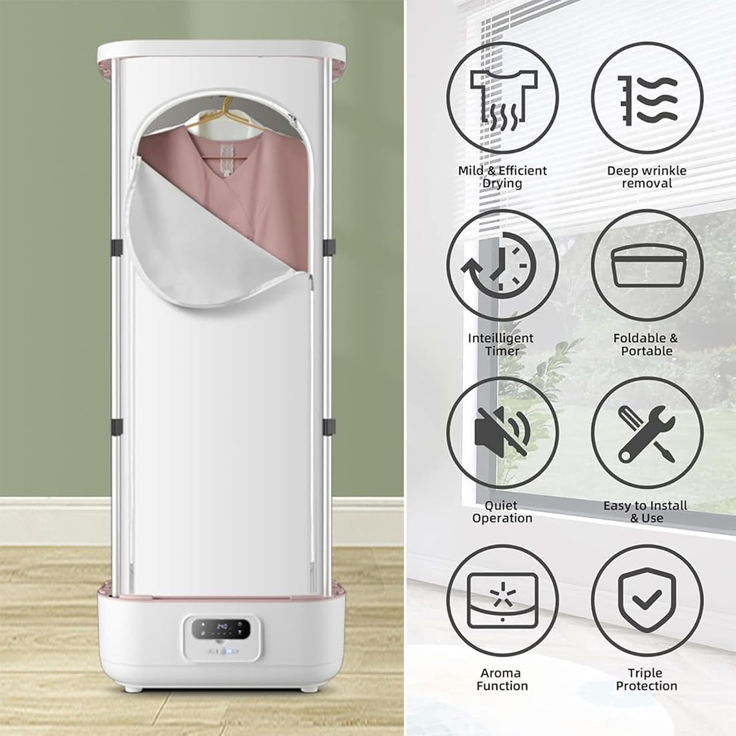 Portable Clothes Dryer With Remote & Drying Bag – Mini Foldable Electric Laundry Dryer For Travel RV Apartment Dorm