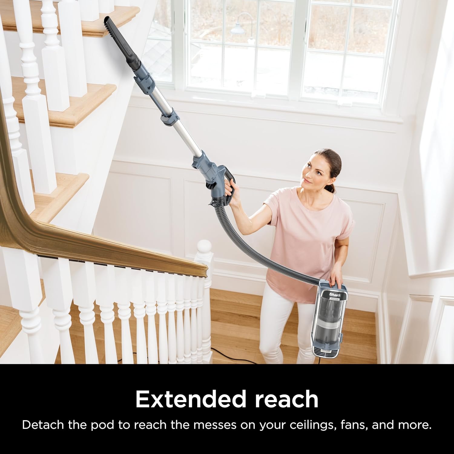 Shark Performance Powered Lift-Away Upright Vacuum, Ultra-Powerful Suction, No Hair Wrap, LED Headlights, Pet Hair Pickup, Carpets & Hardfloors, Odor Neutralizer Technology, Nordic Blue, UV2500