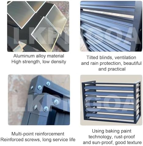 Aluminum Alloy Air Conditioner Fence, Support for Waterproof Plants, Privacy Fence, Theft Proof, Sturdy, Noise reducing(White,110cm)