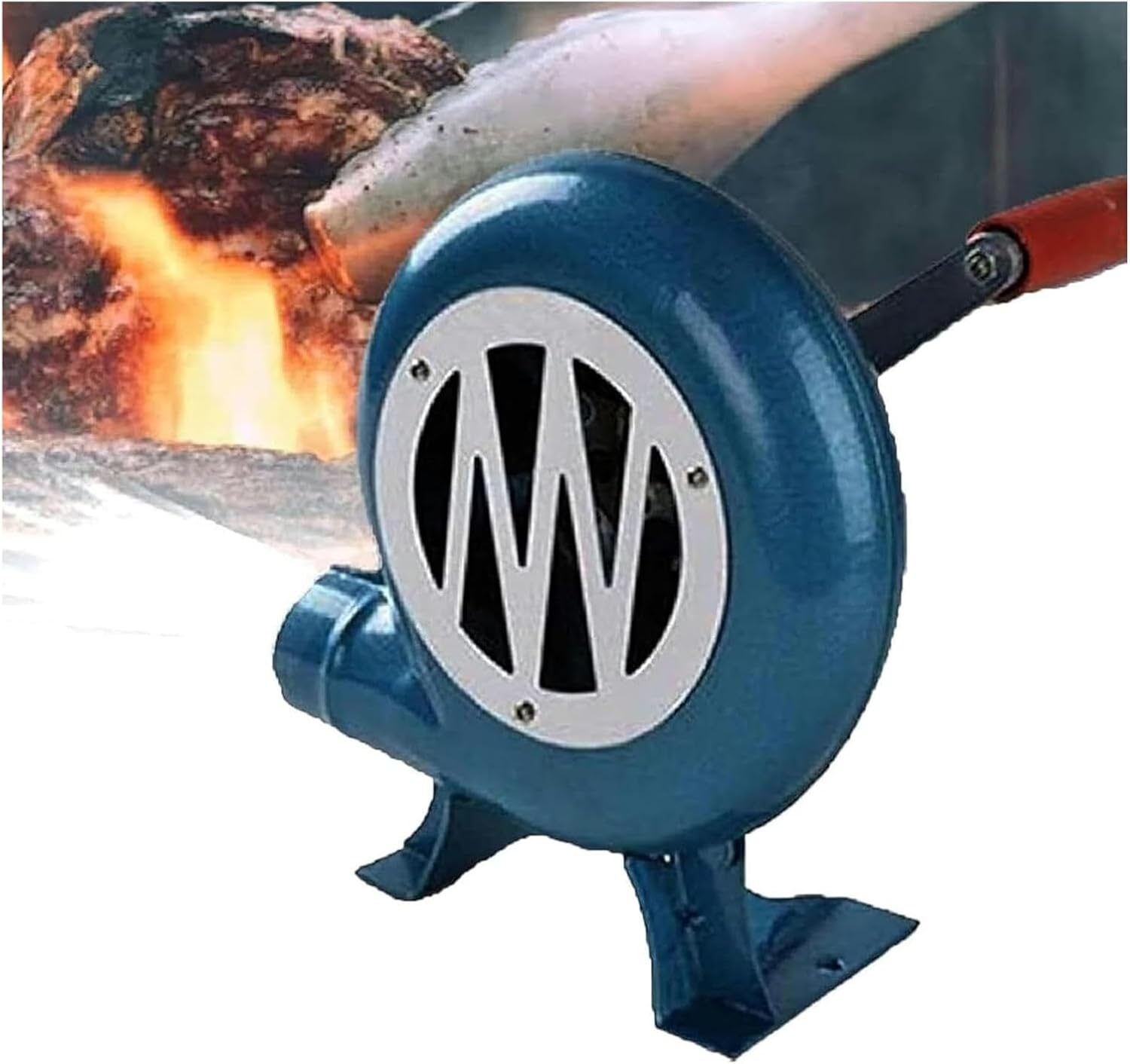 Hand Crank Blacksmith Forge Blower, Portable Grill Fire Starter Flame Exciter, Outdoor Camping Hiking Cooking Tool(80W)