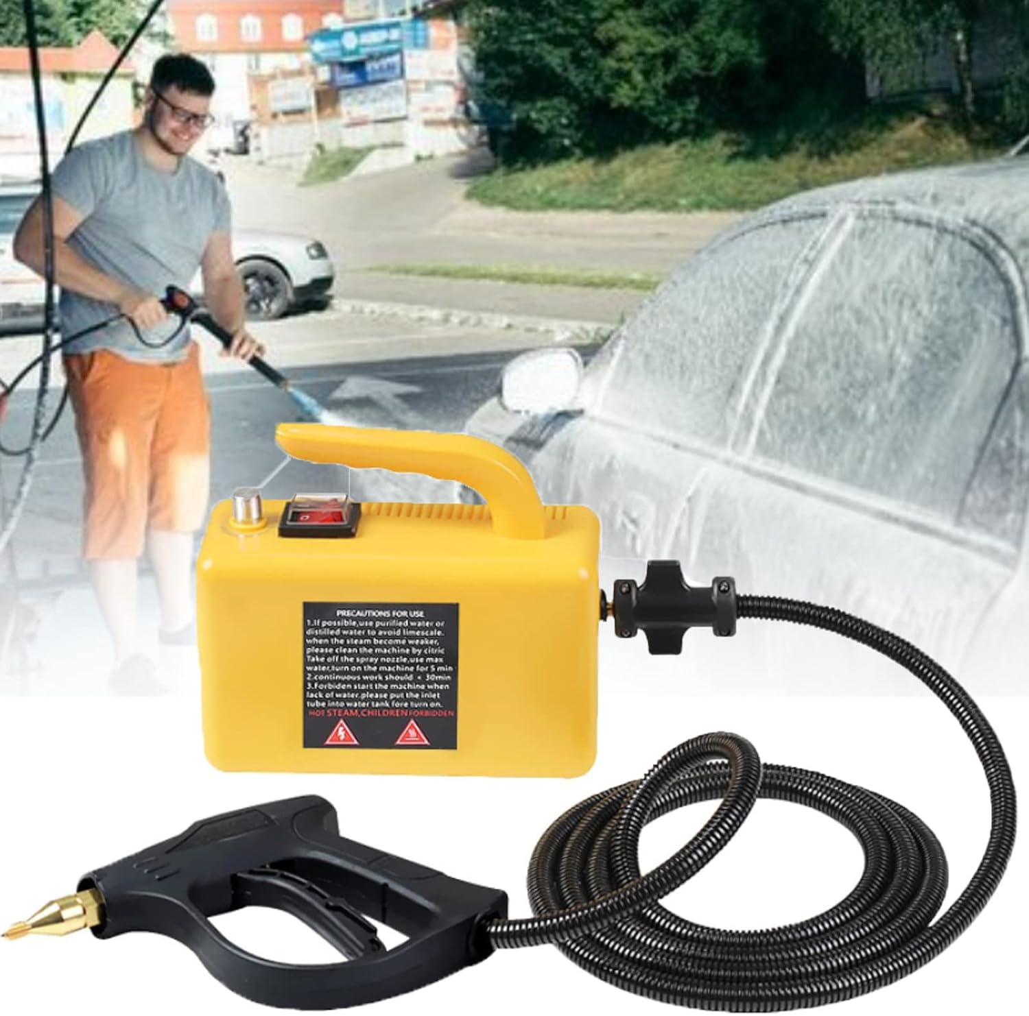 Hand-held Portable Steam Cleaning Machine Automatic Pumping 2600W High Pressure Steam Cleaner