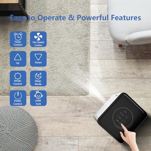 8000Btu Portable Air Conditioner with Remote Control, Powerful Cooling Up to 350 sq ft,Quiet AC Unit with Cool, Dehumidifier & Fan Mode,24 Hour Timer, Window Installation Kit for Home, Office