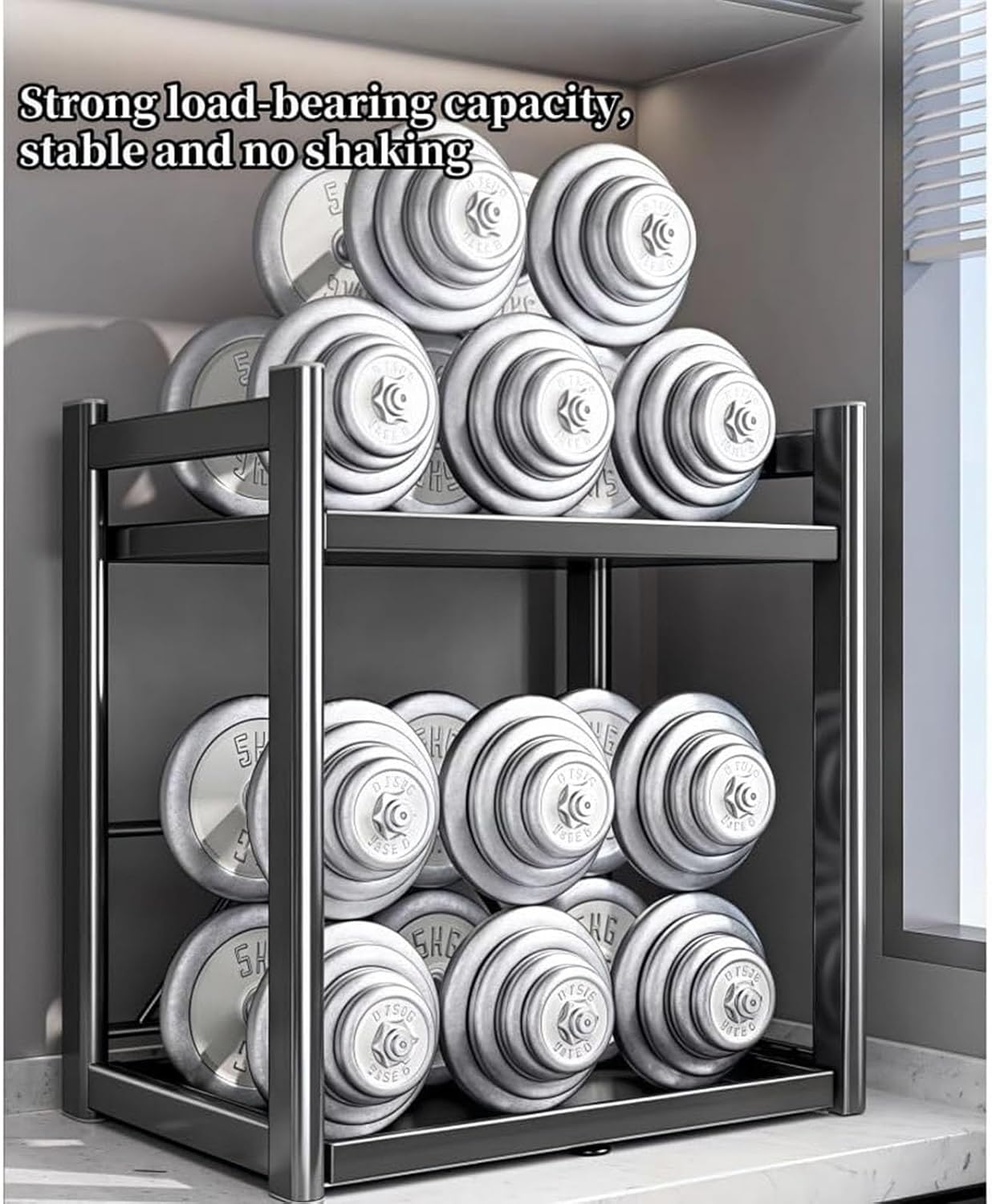 Microwave Stand 2-Tier Adjustable Kitchen Counter Oven Shelf With Pull-Out Tray, Metal Countertop Storage Rack With 6 Hooks Rice Cooker Stand Organizer(Gray,L:22.8