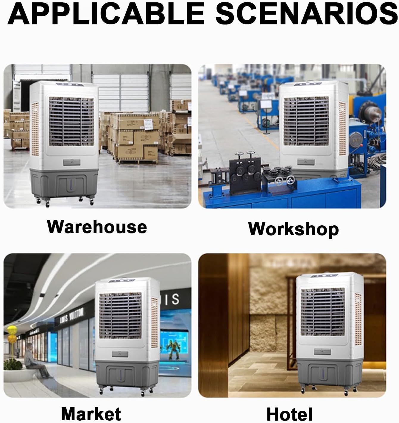 Swamp Cooler with Remote & 8H Timer, 6000CFM Evaporative Air Cooler w/ 13 Gal Water Tank, Portable 3-in-1 Air Conditioner, 3 Speeds & 4 Ice Packs, for Room Garage Patio(60x42x102cm/23.6x16.5x40in)