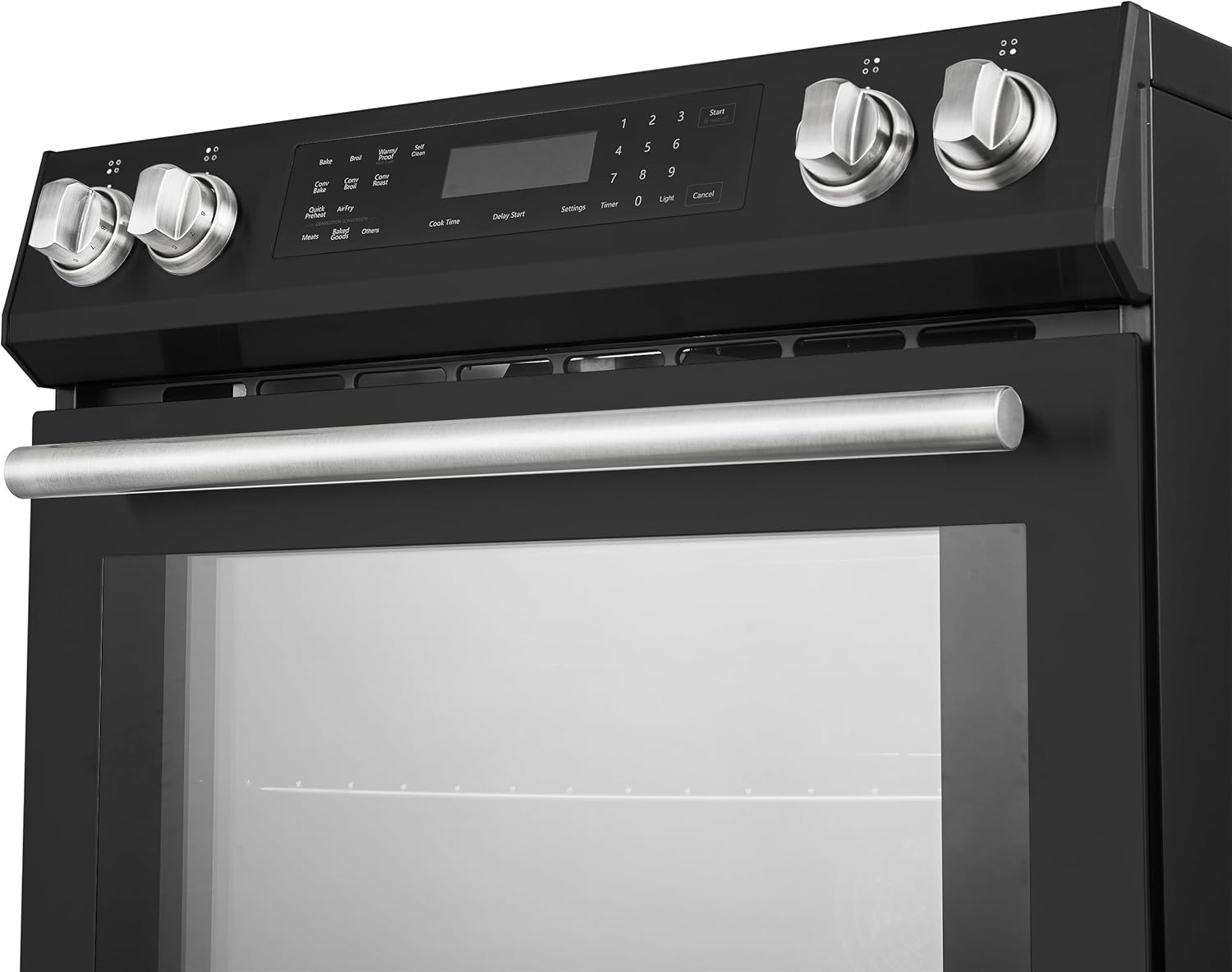 Forno Donatello 30-Inch Freestanding Induction Range, 5.0 cu.ft. Capacity – Stainless Steel with Antique Brass & Stainless Handle – LED Screen, 4 Radiant Elements, Convection Oven – Model FFRBI6468-30