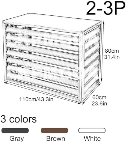 All Weather Air Conditioning Cover, Air Conditioning Cover Protection Against Rain and Sun Protection, Garden Tidying, Theft proof(White,110cm)