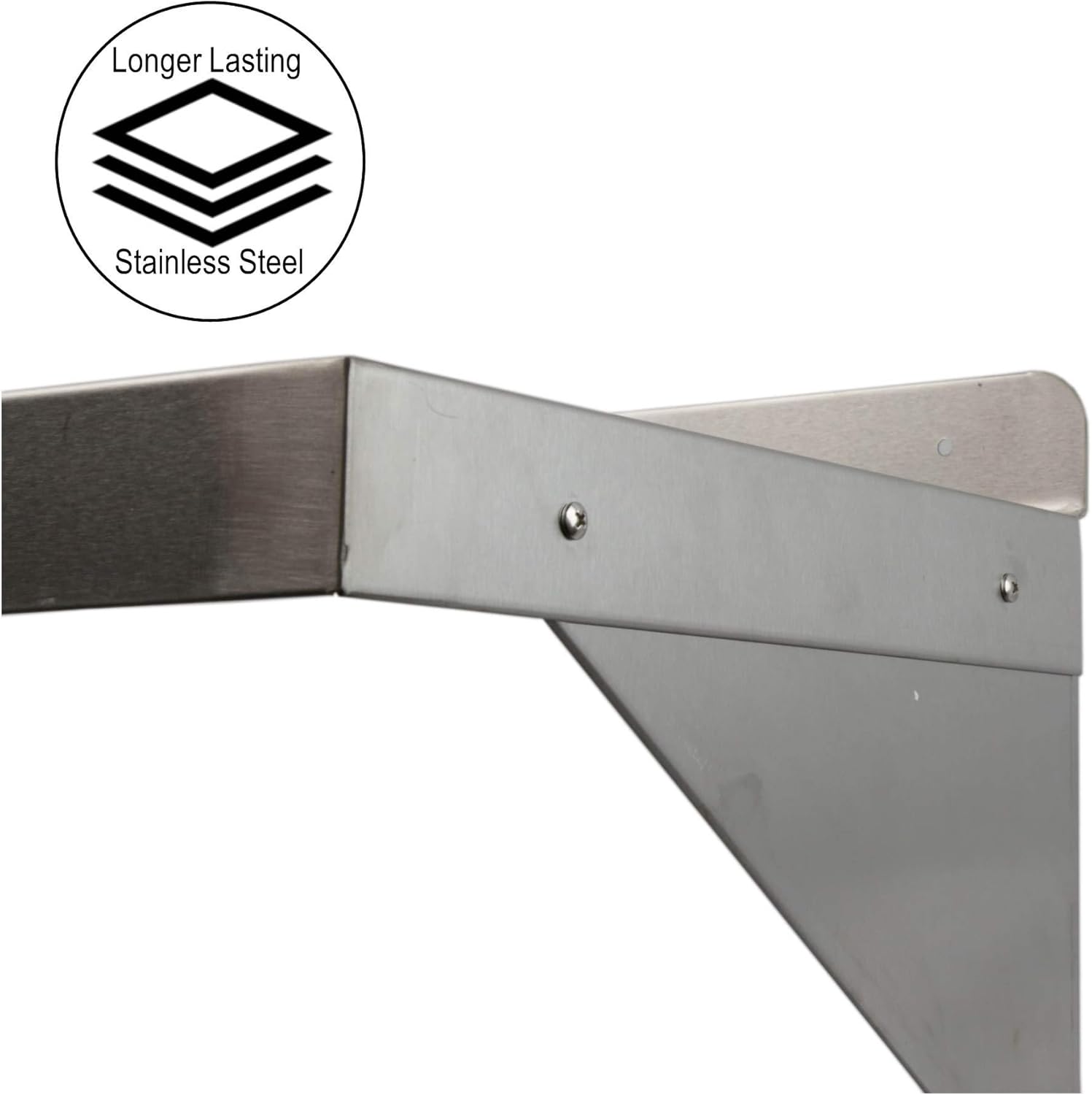Leyso Stainless Steel Commercial Wall Mount Shelf - Industrial Appliance Equipment (Restaurant, Bar, Home, Kitchen, Laundry, Garage and Utility Room) NSF Certified (16