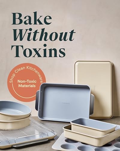 Caraway Nonstick Ceramic Bakeware Set (11 Pieces) - Baking Sheets, Assorted Baking Pans, Cooling Rack, & Storage - Aluminized Steel Body - Non Toxic, PTFE & PFOA Free - Sage