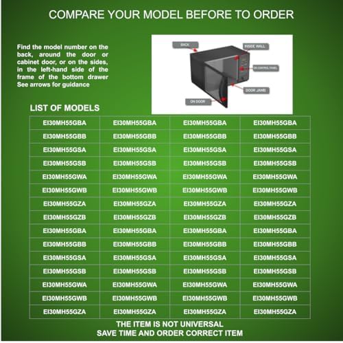 380966, 75304463127, AH1993313 CKD993313X compatible with Electrolux, Frigidaire, Gibson, Kelvinator, Westinghouse Microwave Control Board fits old number 380966, 75304463127, AH1993313