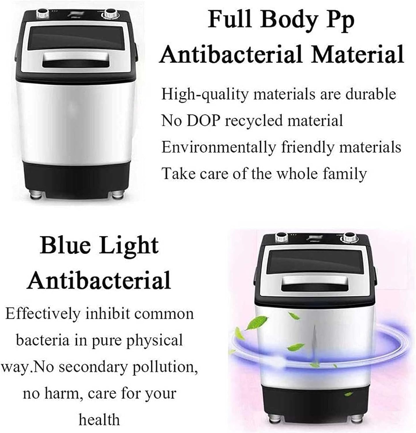 Portable Washing Machine semi-Automatic Household Small Dormitory Laundry Machine 7 Kg Large Capacity Silent and Energy Saving Suitable for Dormitory Apartment Rv (Violet)