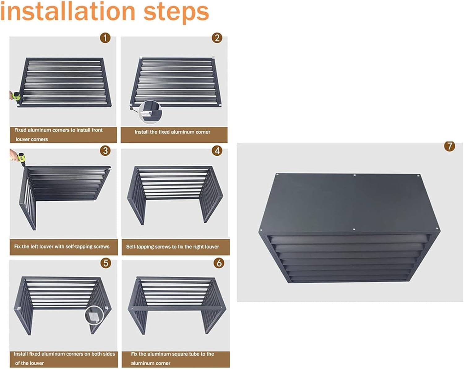 Air Conditioner Fence for Outside, Ac Unit Covers Outdoor, Shelf Plant Stand, Noise Reduction, Anti Theft, Outdoor Privacy(White,110cm)