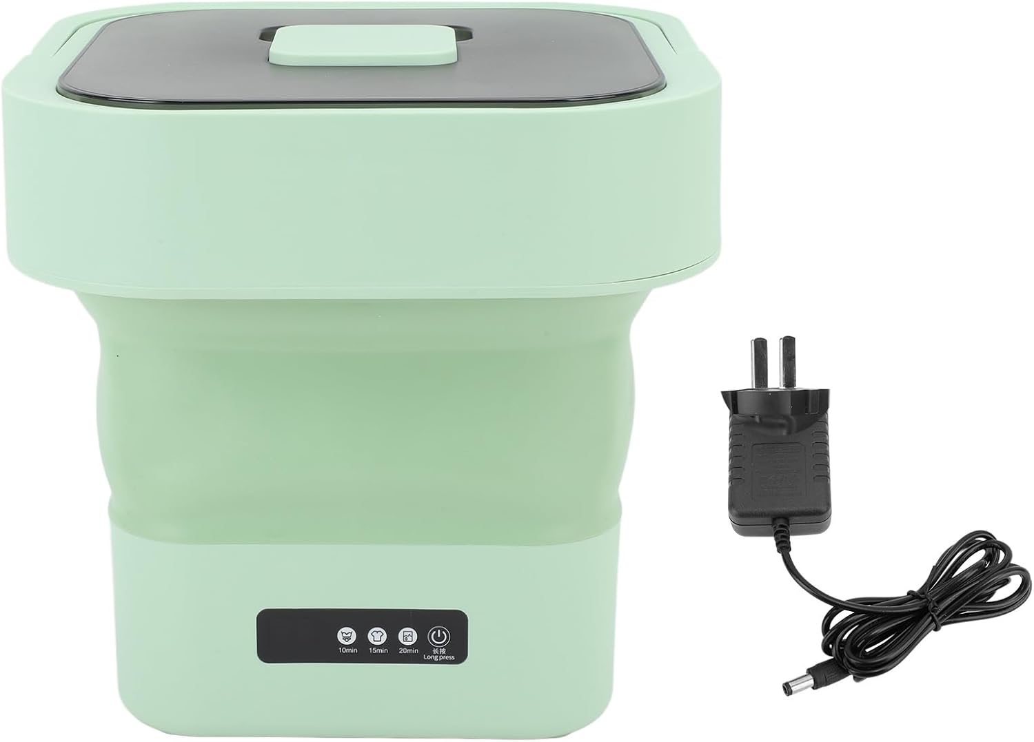 AUNMAS 10L Large Capacity Portable Washing Machine, Fully Automatic Foldable Mini Washer with Soft Spin Drying Function and Drain Hose for RV Camping Dorm (US Plug)