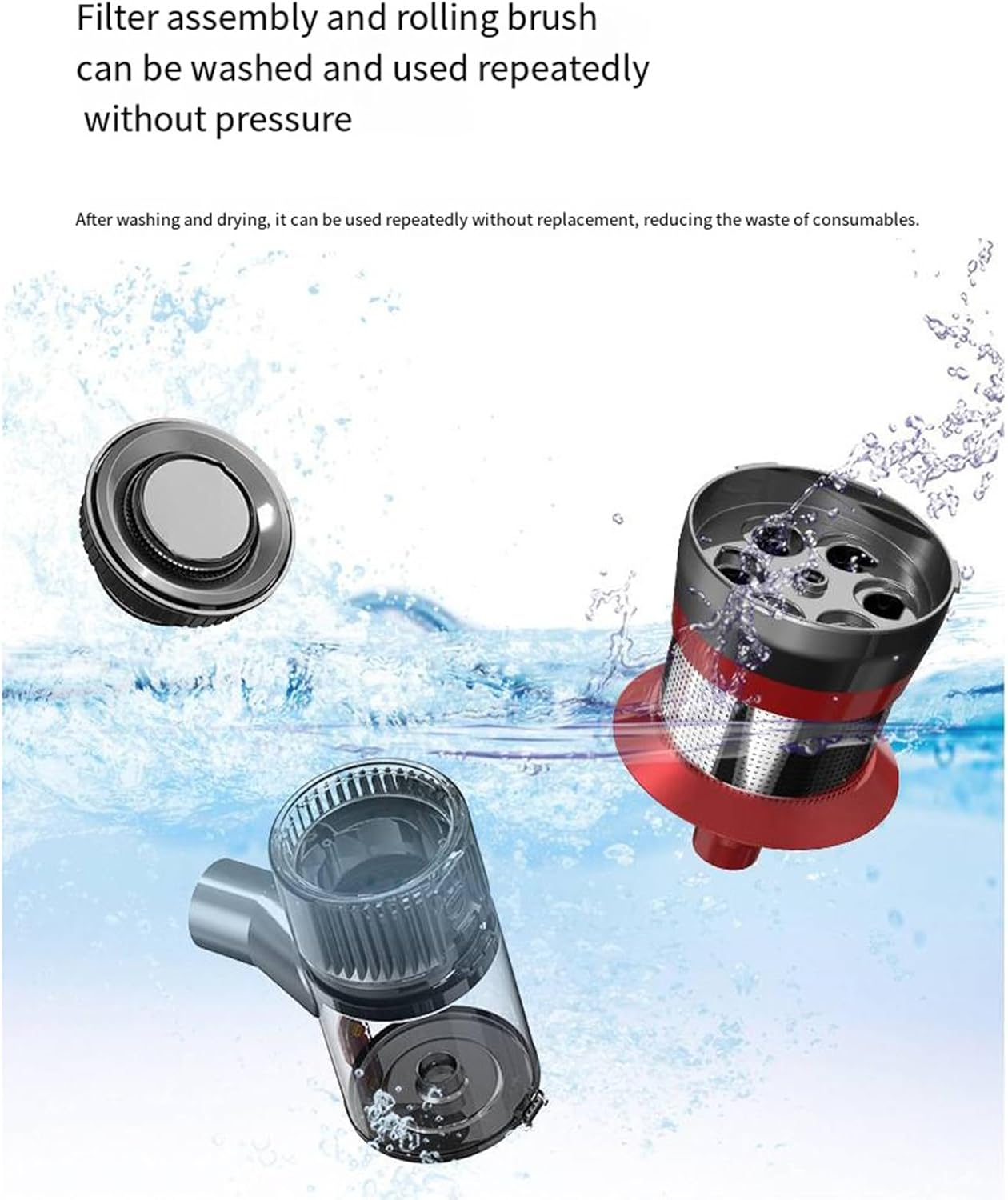 Handheld Cordless Household Vacuum Cleaner, 28KPa 400W Strong Suction Power, 60 Min of Long-Lasting Battery Life