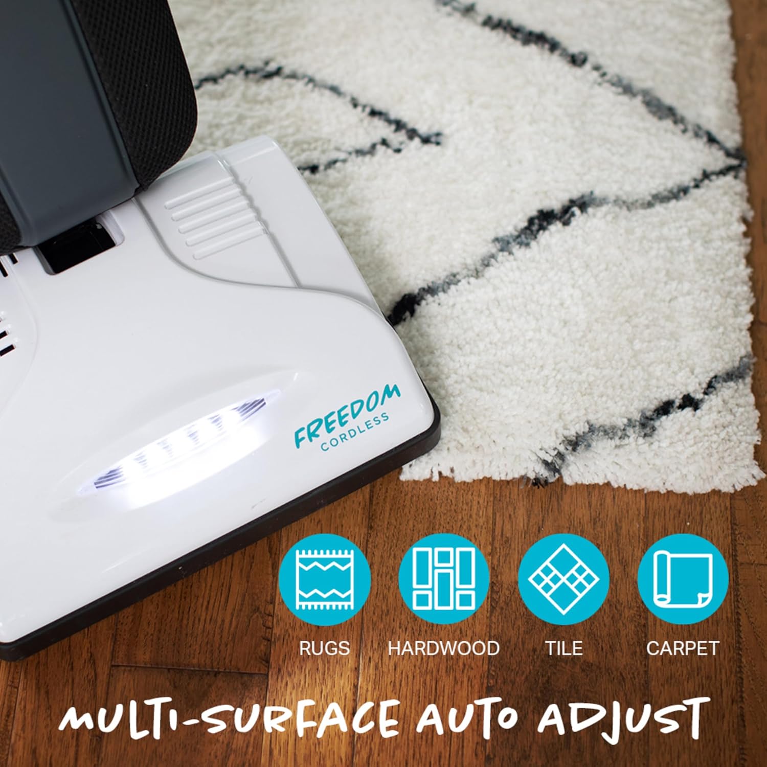 Simplicity Vacuums Freedom Cordless Vacuum Bundle with 6 Extra Bags, Lightweight, Battery Powered, Auto-Adjusting Brushroll for Carpets and Hard Floors, Super Powerful Suction