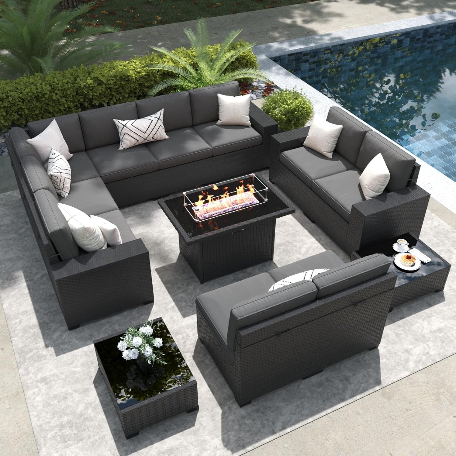 LayinSun 13 Pieces Outdoor Patio Furniture Set with 44
