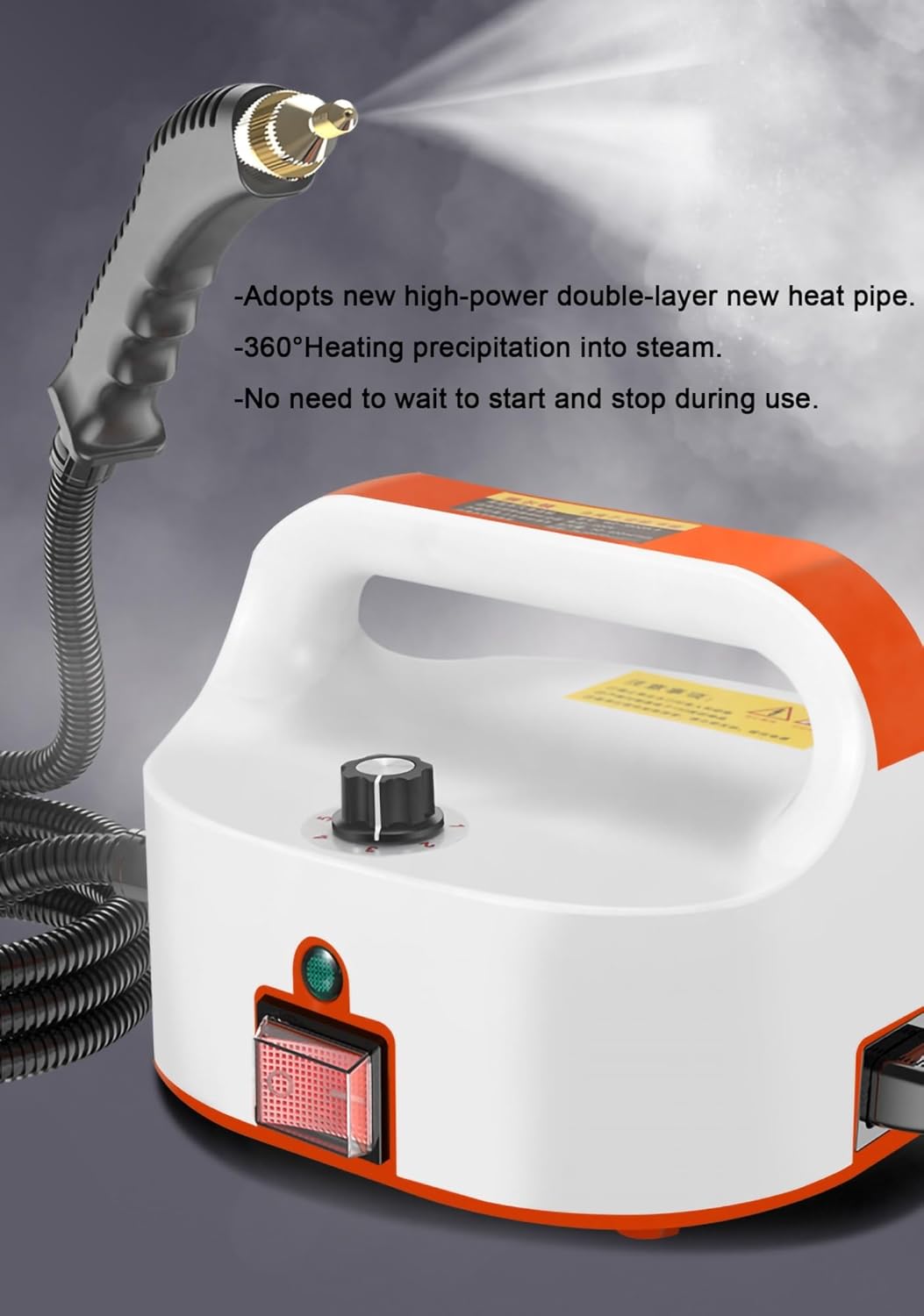 Steam Cleaner Steamer for Cleaning, 1600W High Pressure Temperature Steam Cleaning Machine, 6 Speeds Portable Cleaning Handheld Furniture for Bathroom Cleaning Floor Car Detailing ( Color : Orange )