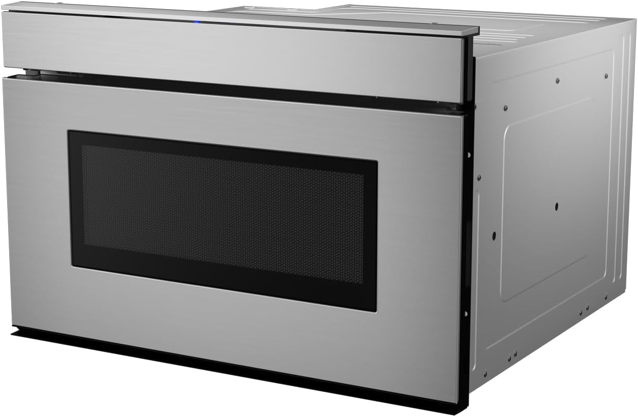 SHARP SMD2479JS Smart Microwave Drawer Oven with Easy Wave Open, 24-inch, 1.2 Cubic Feet, 950 Watt, Concealed Glass Touch Control Panel, Compatible with Alexa Certified, Stainless Steel