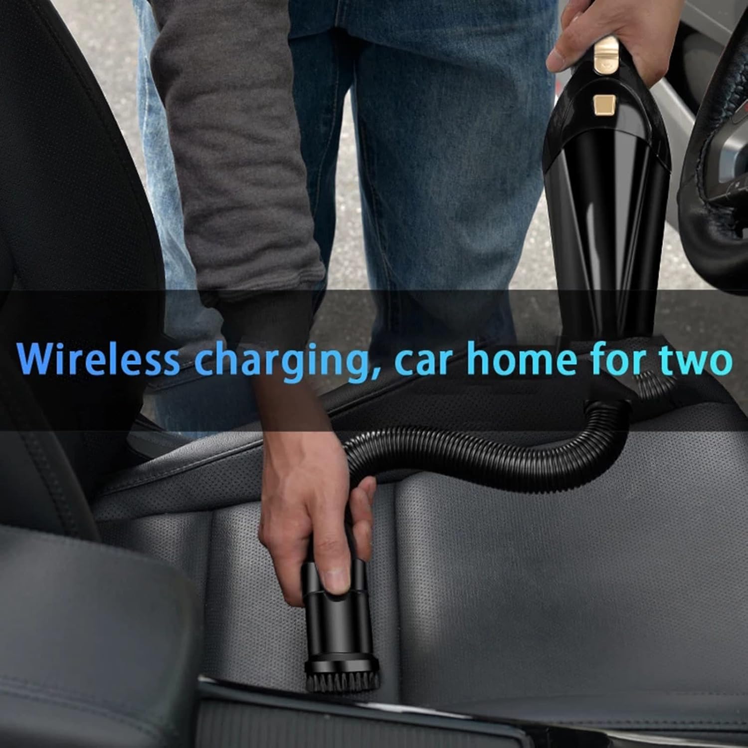 Car Vacuum 8000Pa High Power Strong Suction Wireless Portable Handheld Vac for Car Interior, Home, Office,Green