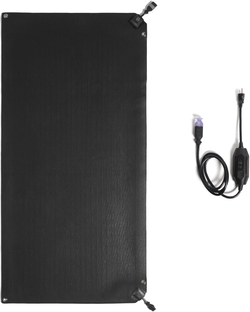 HeatTrak Heated Snow Melting Mat with Power Unit - Heated Outdoor Mats for Walkways - Electric Snow Melting Mats for Decks and Sidewalks - No-Slip Snow and Ice Melt Heated Sidewalk Mat (30” x 60