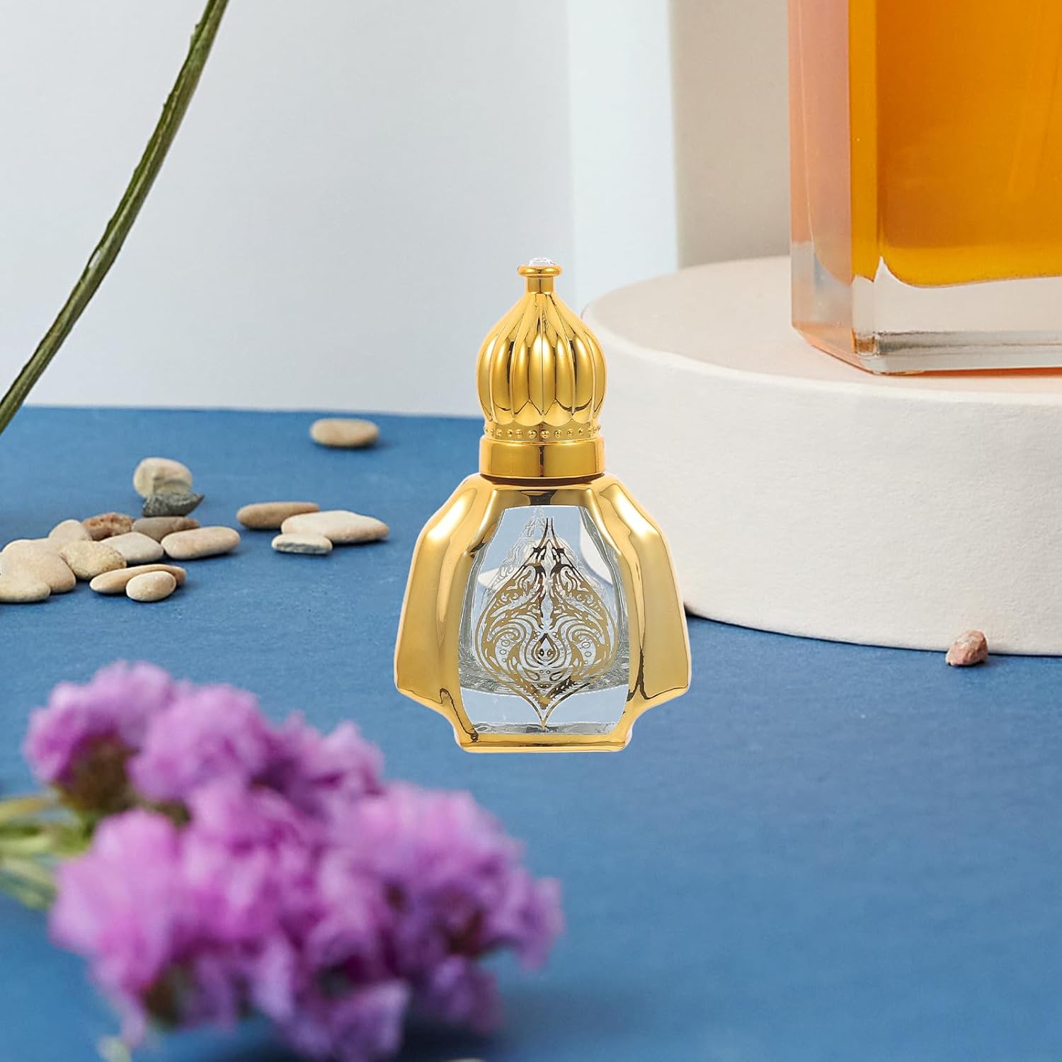 Unomor 10Ml Glass Roller Bottles 2Pcs Set Refillable Household Aroma Bottles Portable Perfume Containers for Essential Oils and Cosmetics